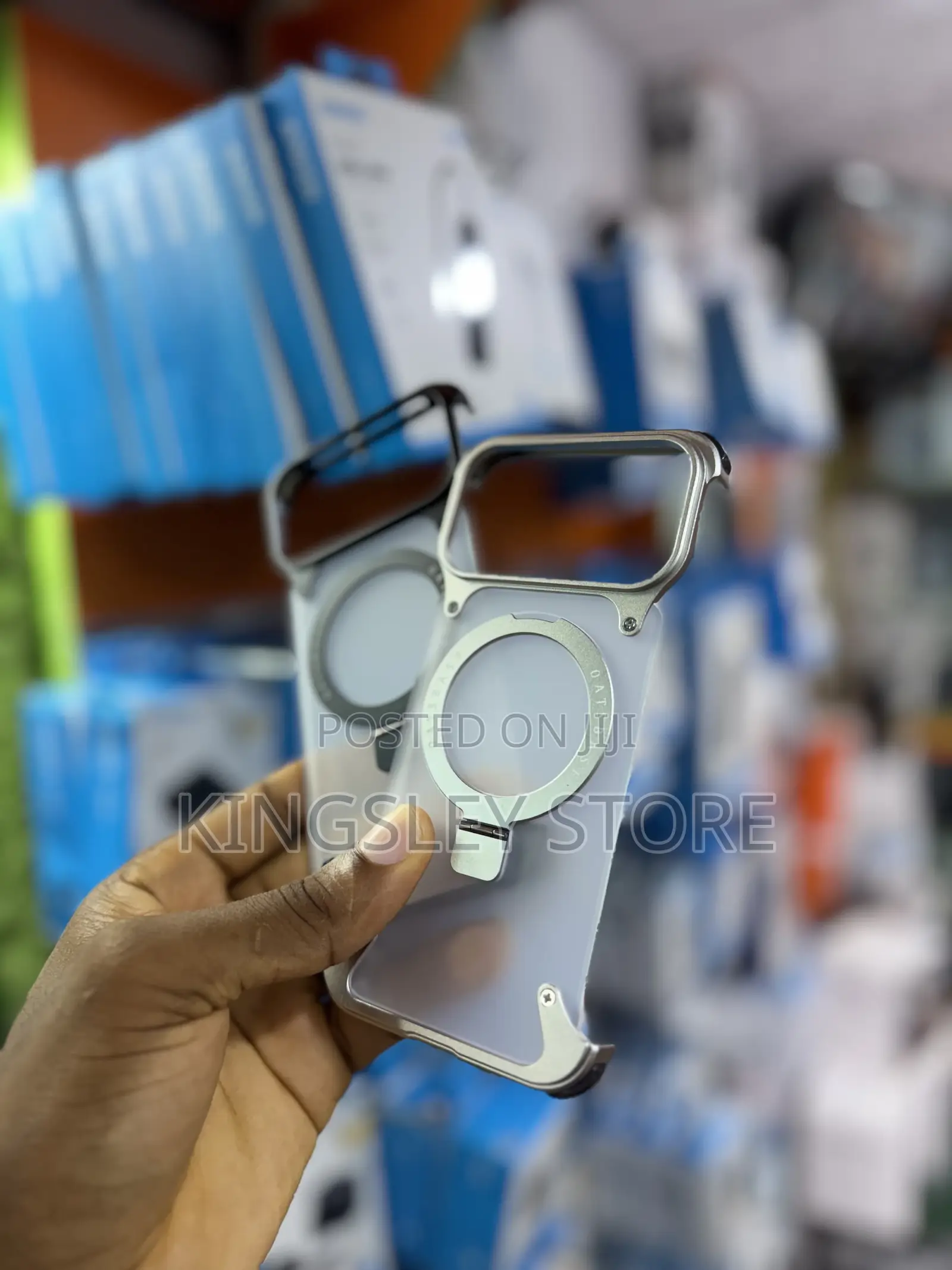 Oatsbasf Magsafe Pivot Ringstand Air Cushion Metal Case for 17 Pro Max