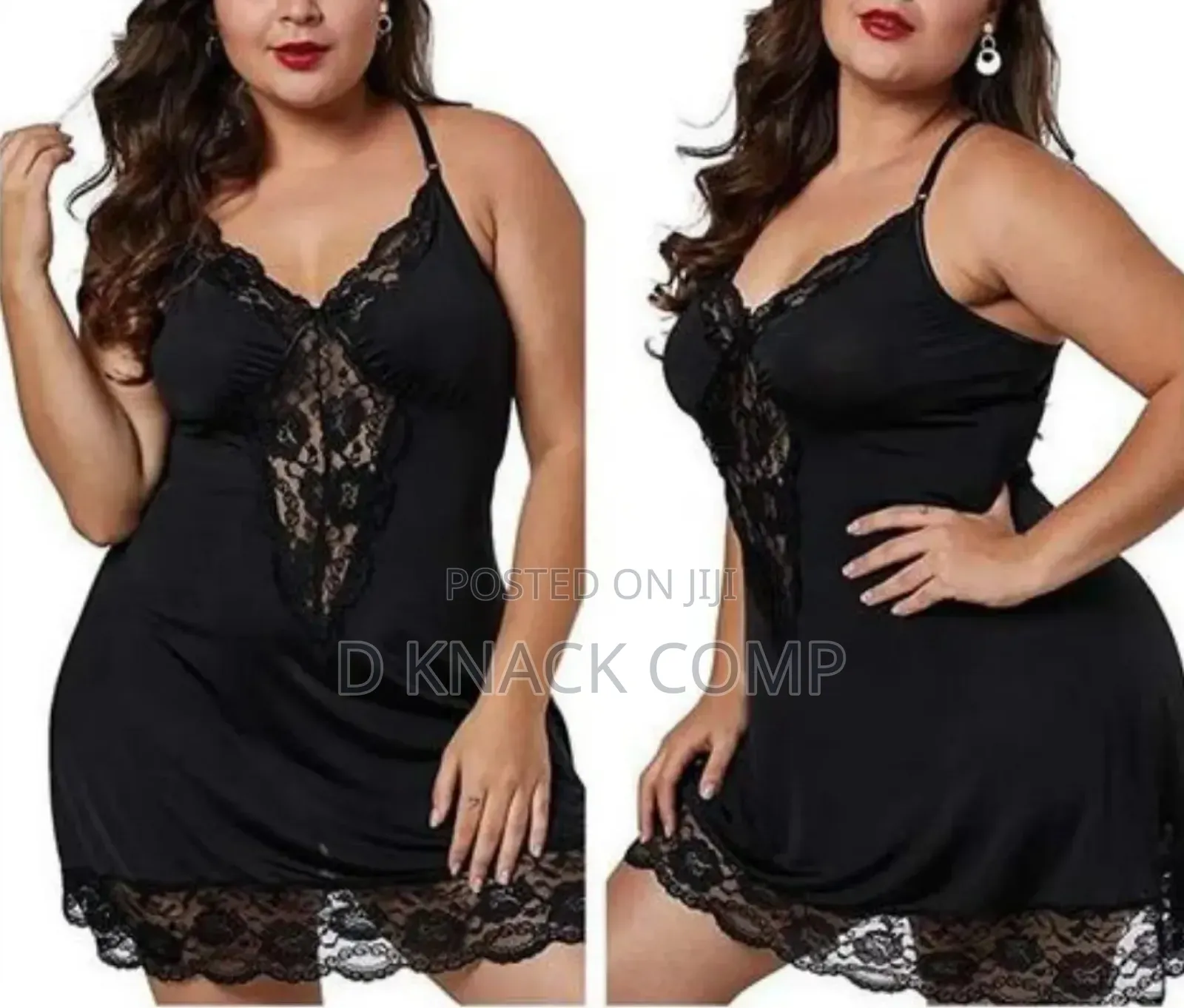 Sexy Strappy Lace v Neck Lingerie Black