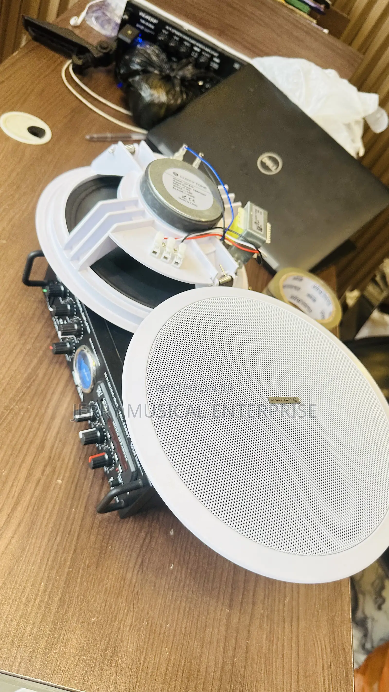 Tabled Amplifer With 2 50watts Ceiling Speakers Bluetooth