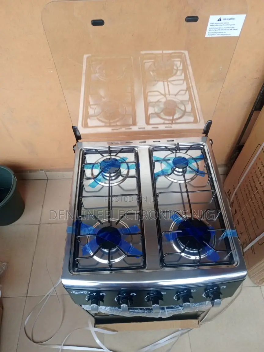 Kenstar 50 by 50 Four Burners Standing Gas Cooker With Oven Grill .