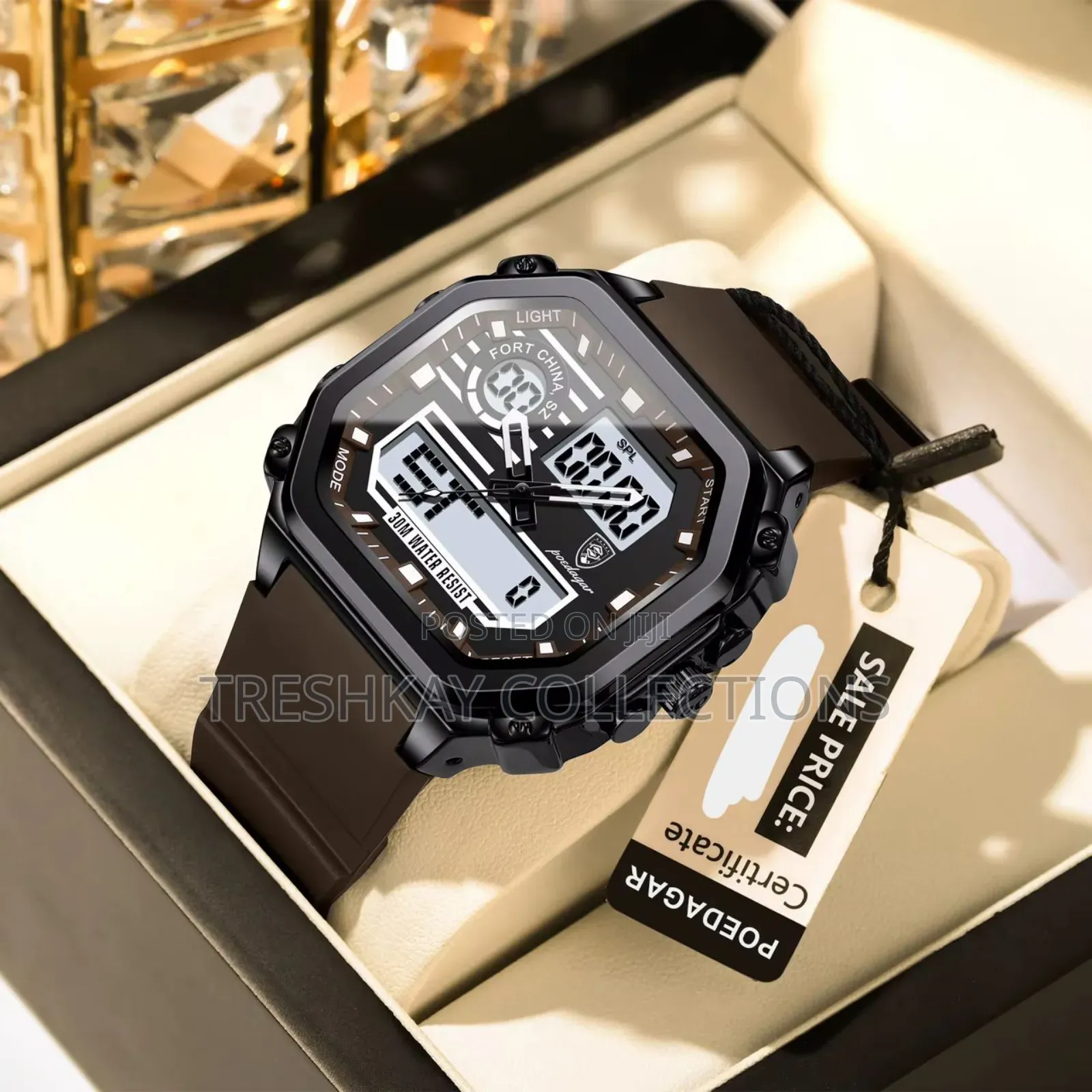 Quality Poedegar Rubber Men's Wristwatch 