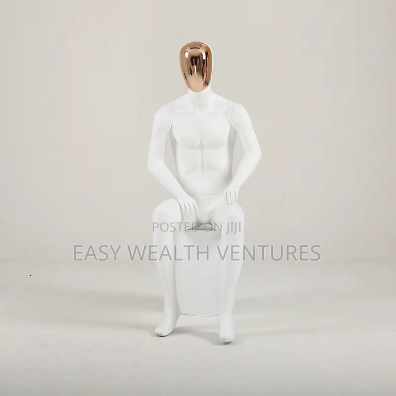 Fashion High Class Glossy White Fiberglass Colored Male Mannequin