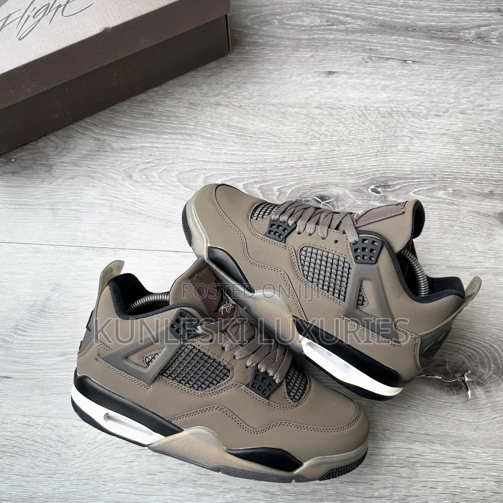 Original Air Jordan 4 Retro Cave Stone Sneakers