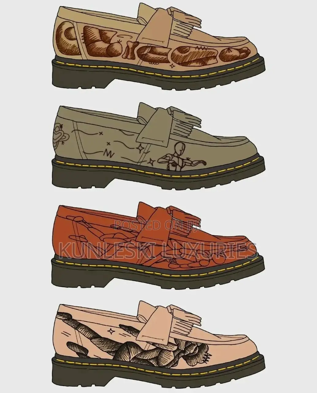 Original Abveallelse X Dr Martens Skeleton Loafers Shoe