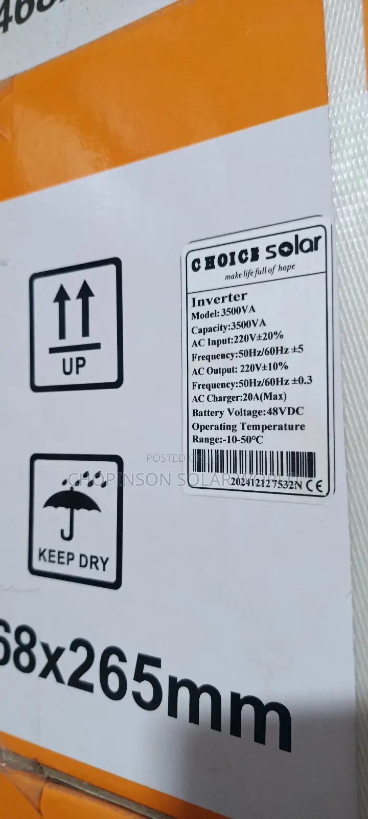 Solar Energy Choice Solar Inverter 3.5kva/48vott