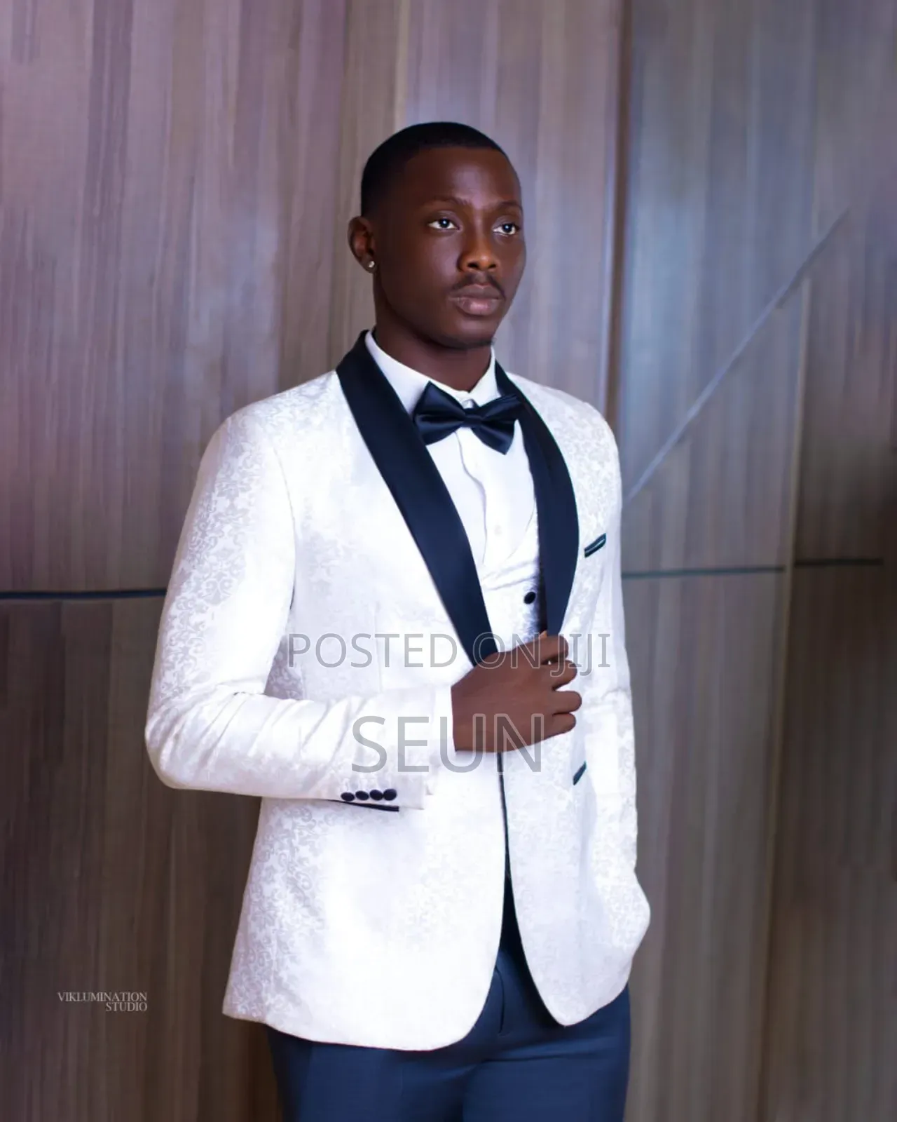 3 Piece Off White Suit Classy Man for Rental.