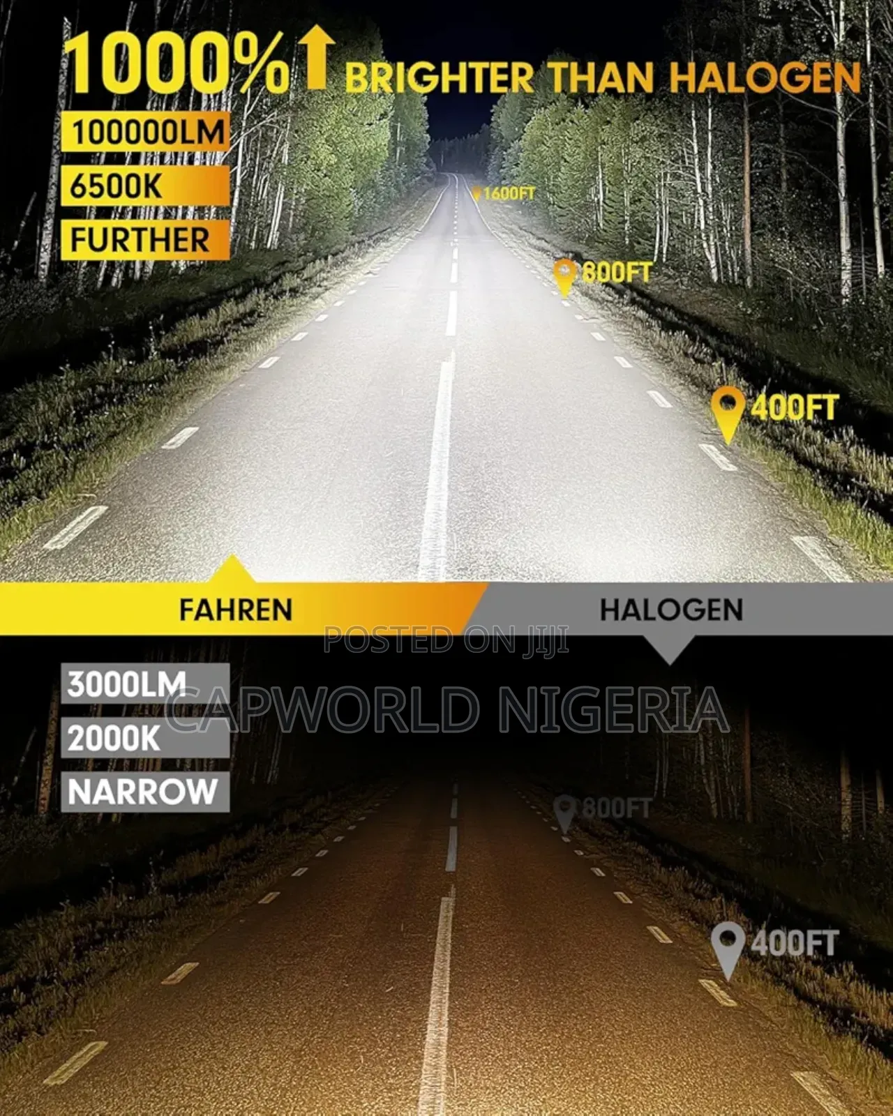 Fahren Bulbs Combo, 100,000lm Ultra-Bright, 900% Brighter