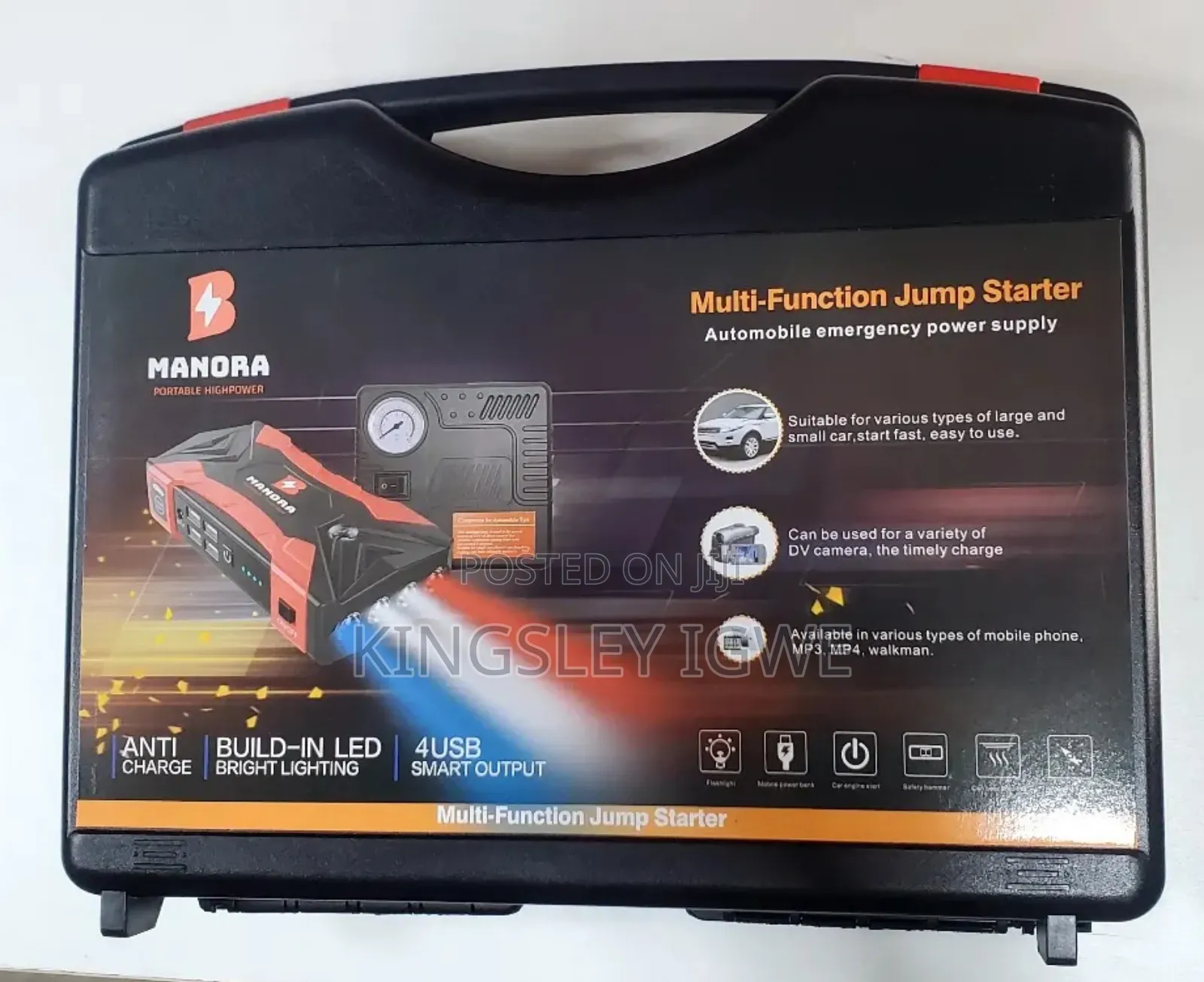 Car Stater and Tire Pump Multi-Function Jump Starter