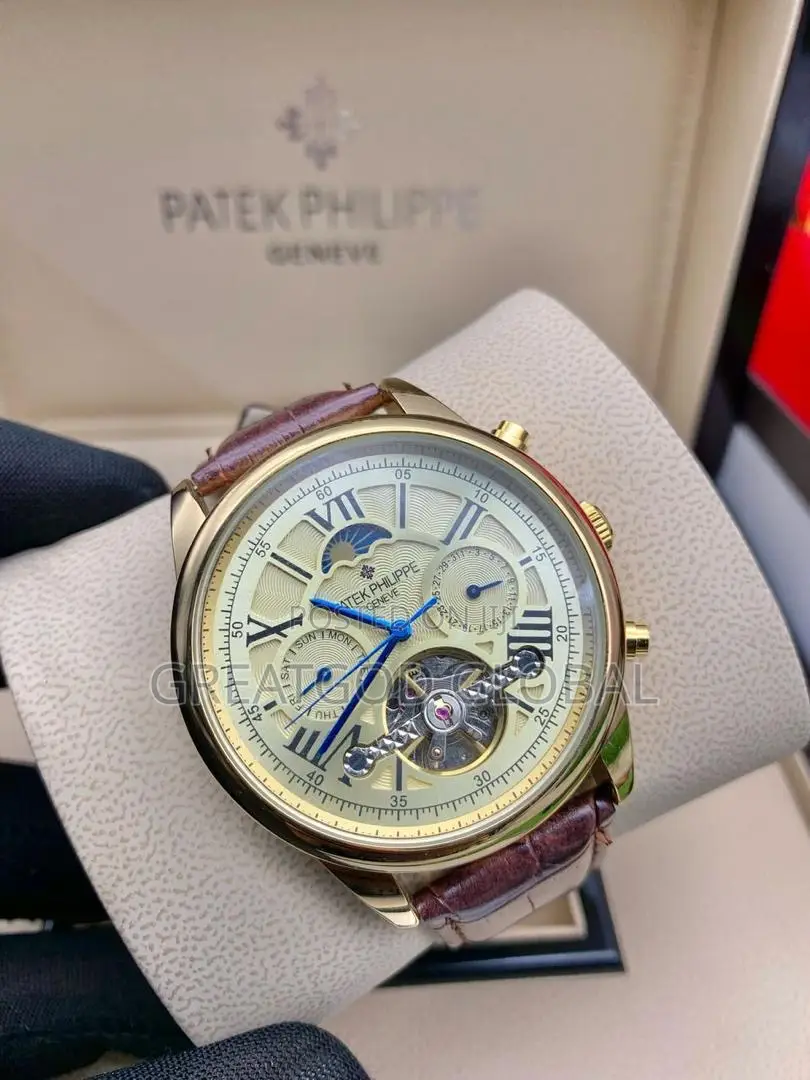 Patek Phillipe Leather Automatic Wristwatch