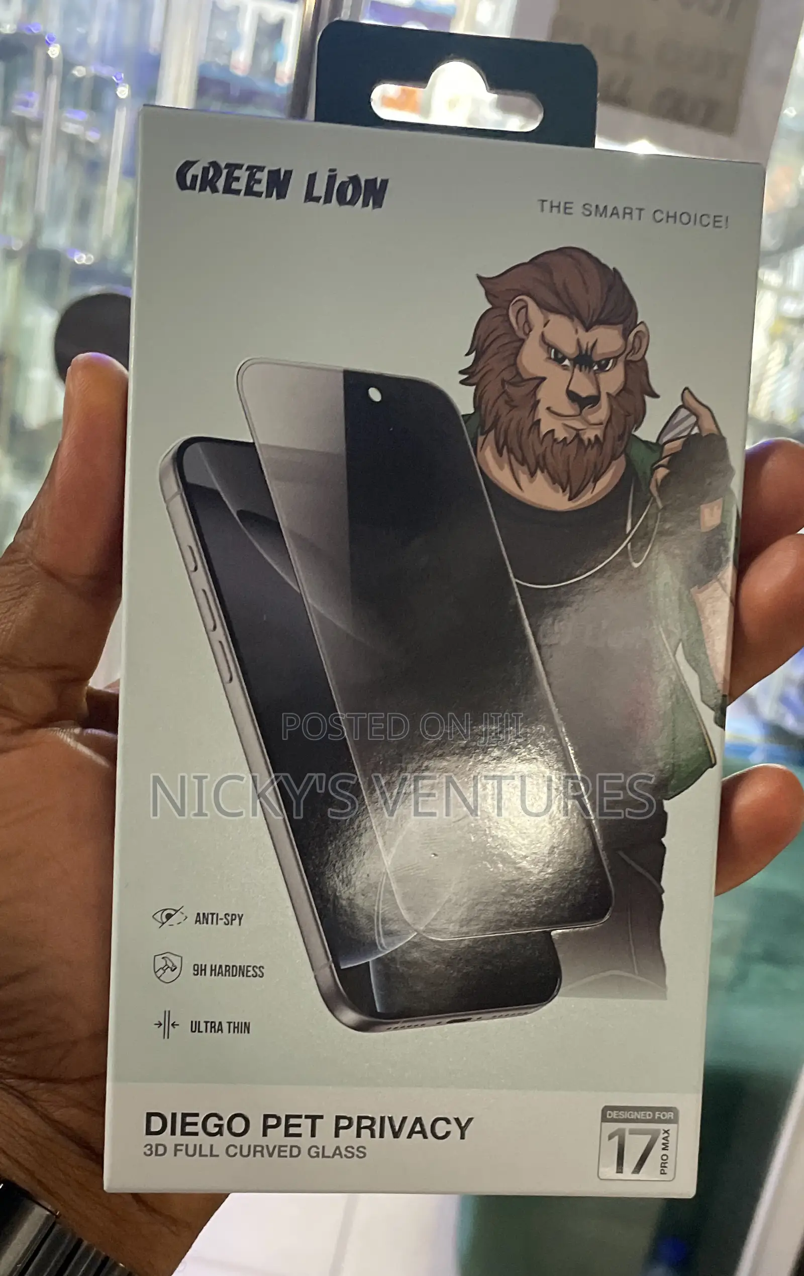 17promax Green Lion Glass Protector Privacy and Clear