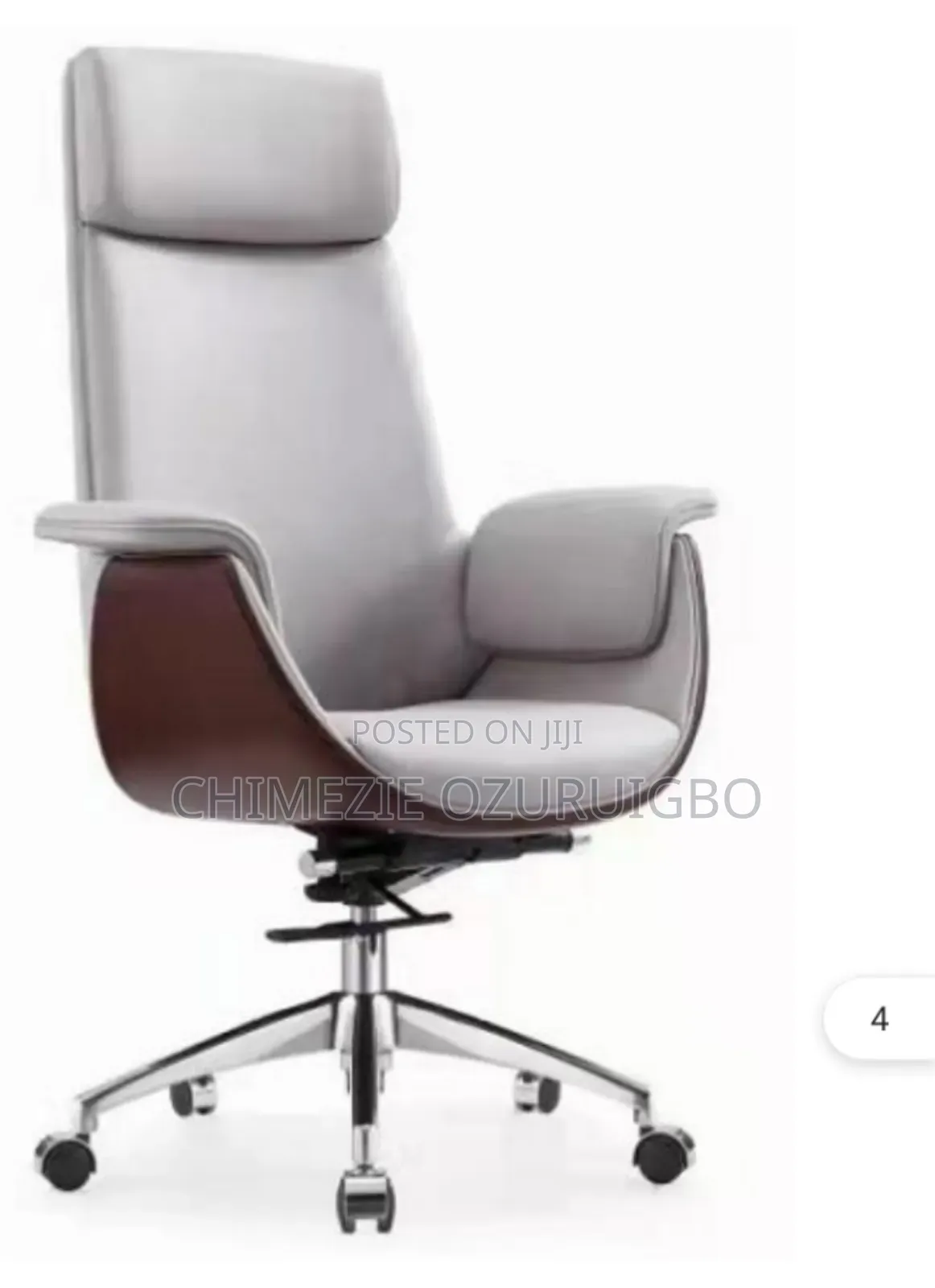Gray and Brown Swivel/Visitors Office Chair