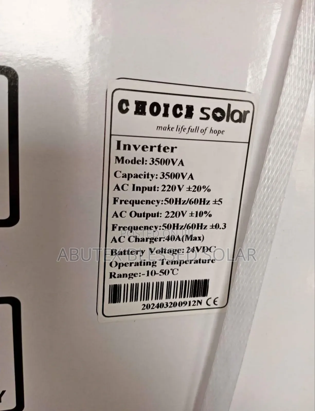 3.5kva 24v Chioce Solar Inverter Onon Hybrid