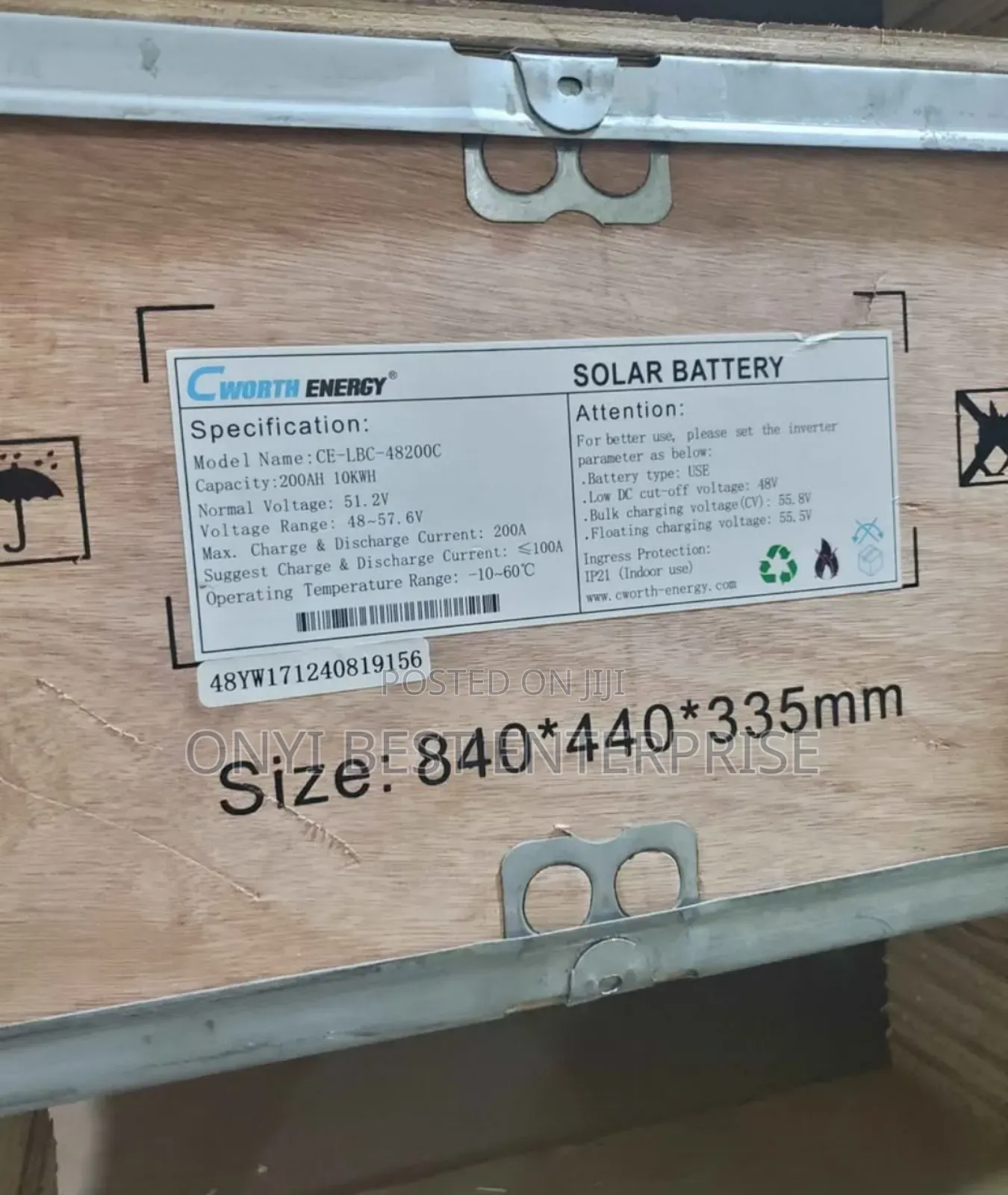 C Worth Life Po4 Lithium Ion Battery 10kwh 51.2v