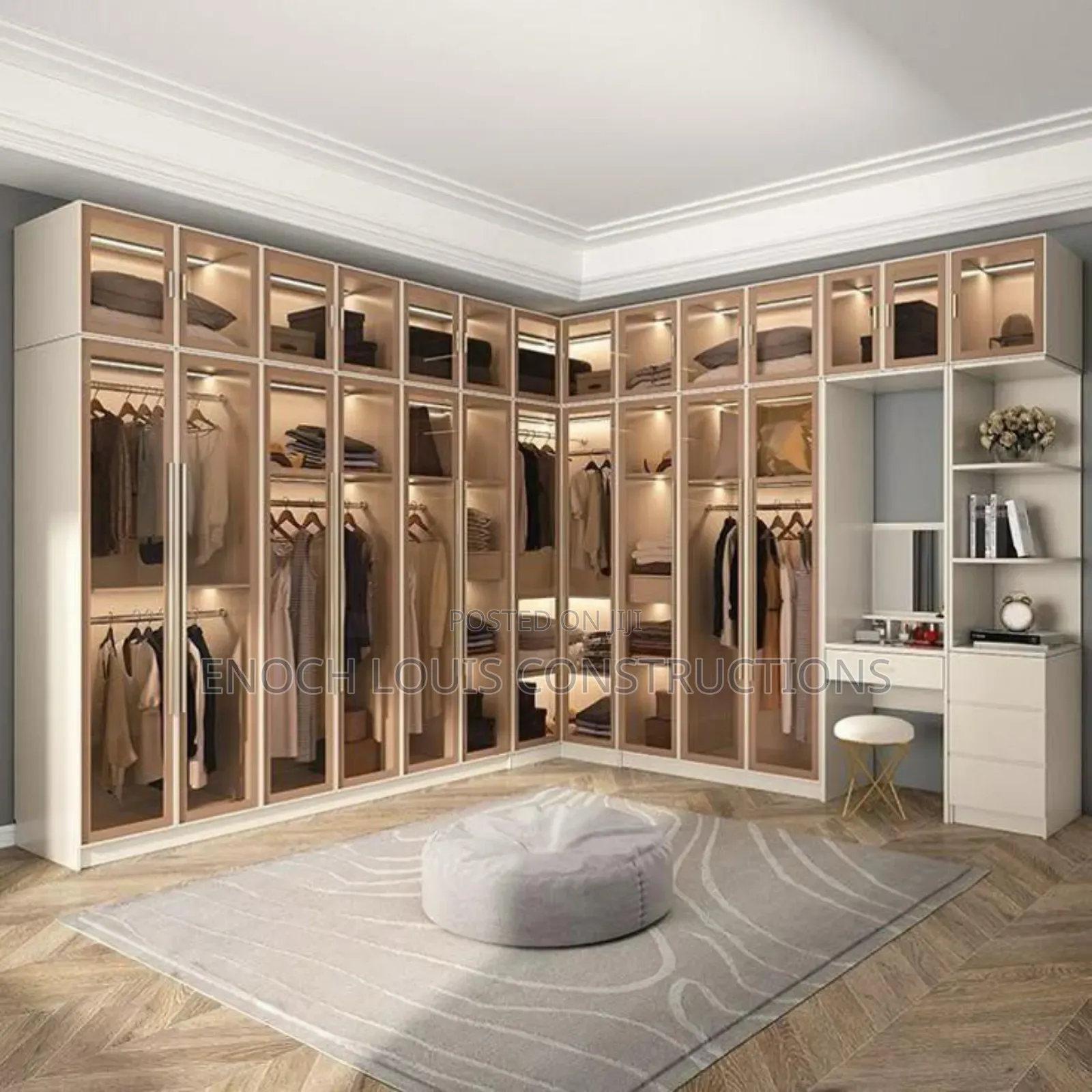 We Build Elegant Wardrobes With Glass, Walk in Closet, Kitchen Cabinet