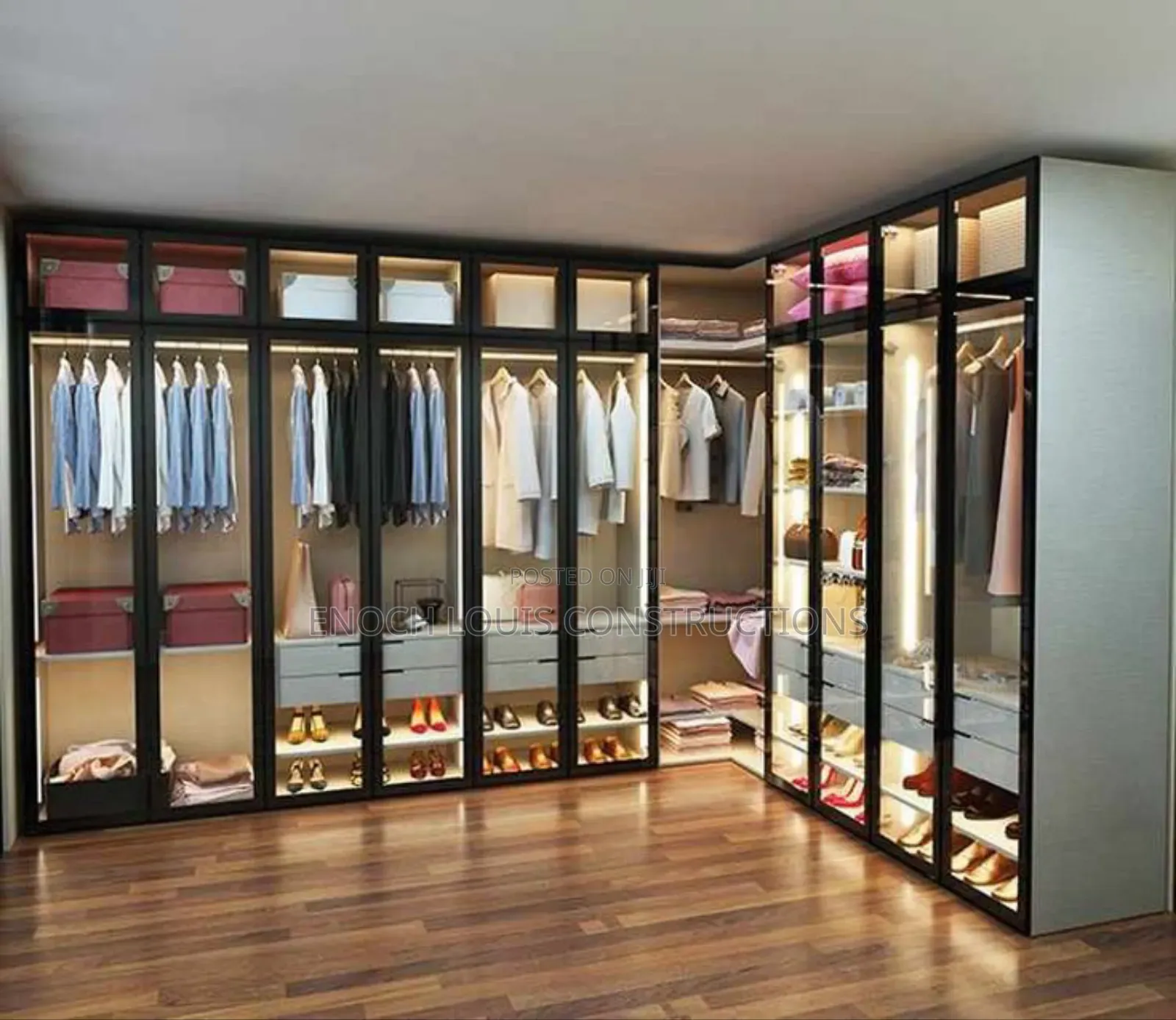 We Build Elegant Wardrobes With Glass, Walk in Closet, Kitchen Cabinet