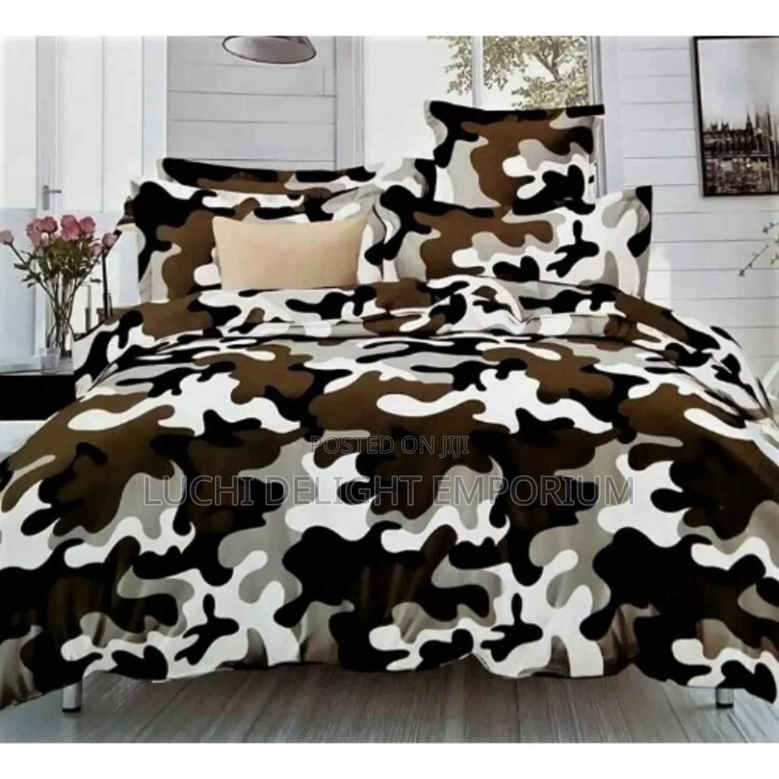 Spice Camou Print Bedding Set - Duvet, Bedsheet And Pillowcase