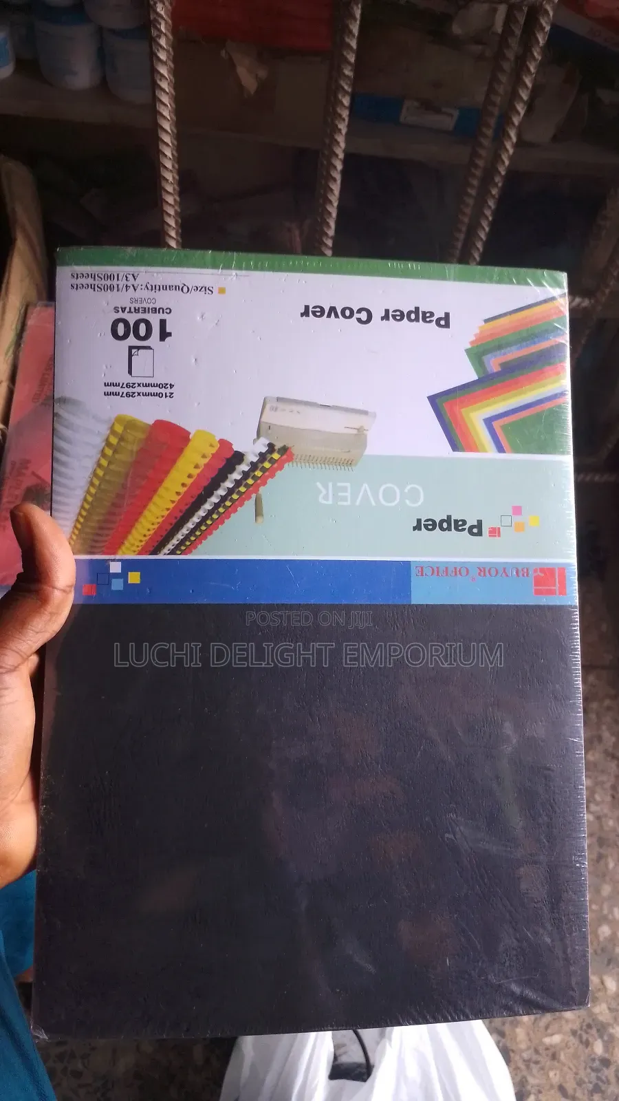 PVC Cover and Paper Back for A4 Documents- 100pcs, Black, Red, Yellow
