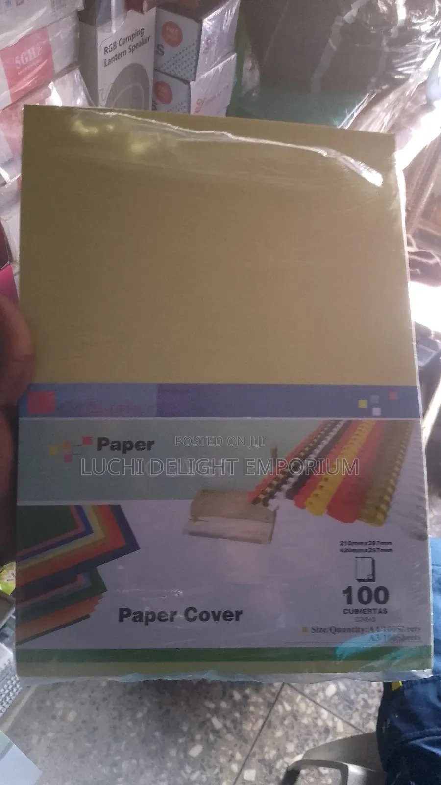 PVC Cover and Paper Back for A4 Documents- 100pcs, Black, Red, Yellow
