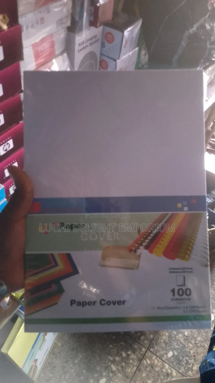 PVC Cover and Paper Back for A4 Documents- 100pcs, Black, Red, Yellow