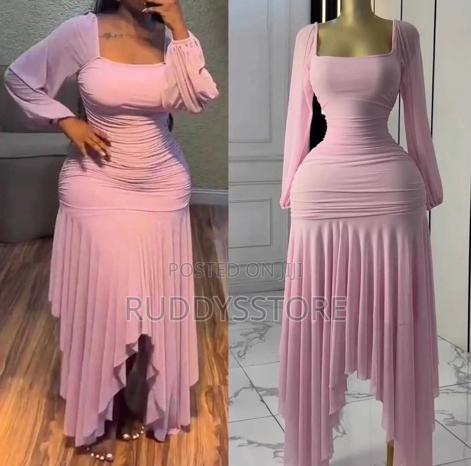 Asymmetric Mesh Dress