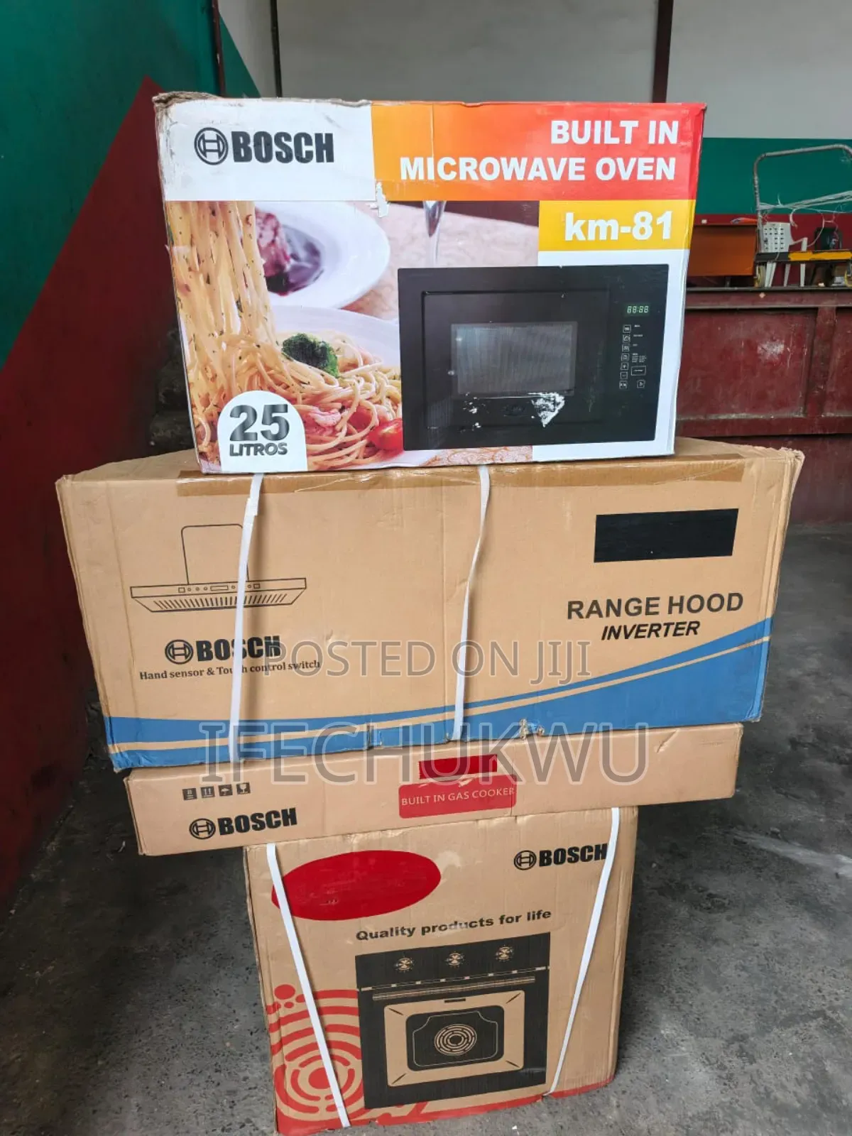 Original Bosch Kitchen Set of Cooker Oven Microwave Range Hood Etc.