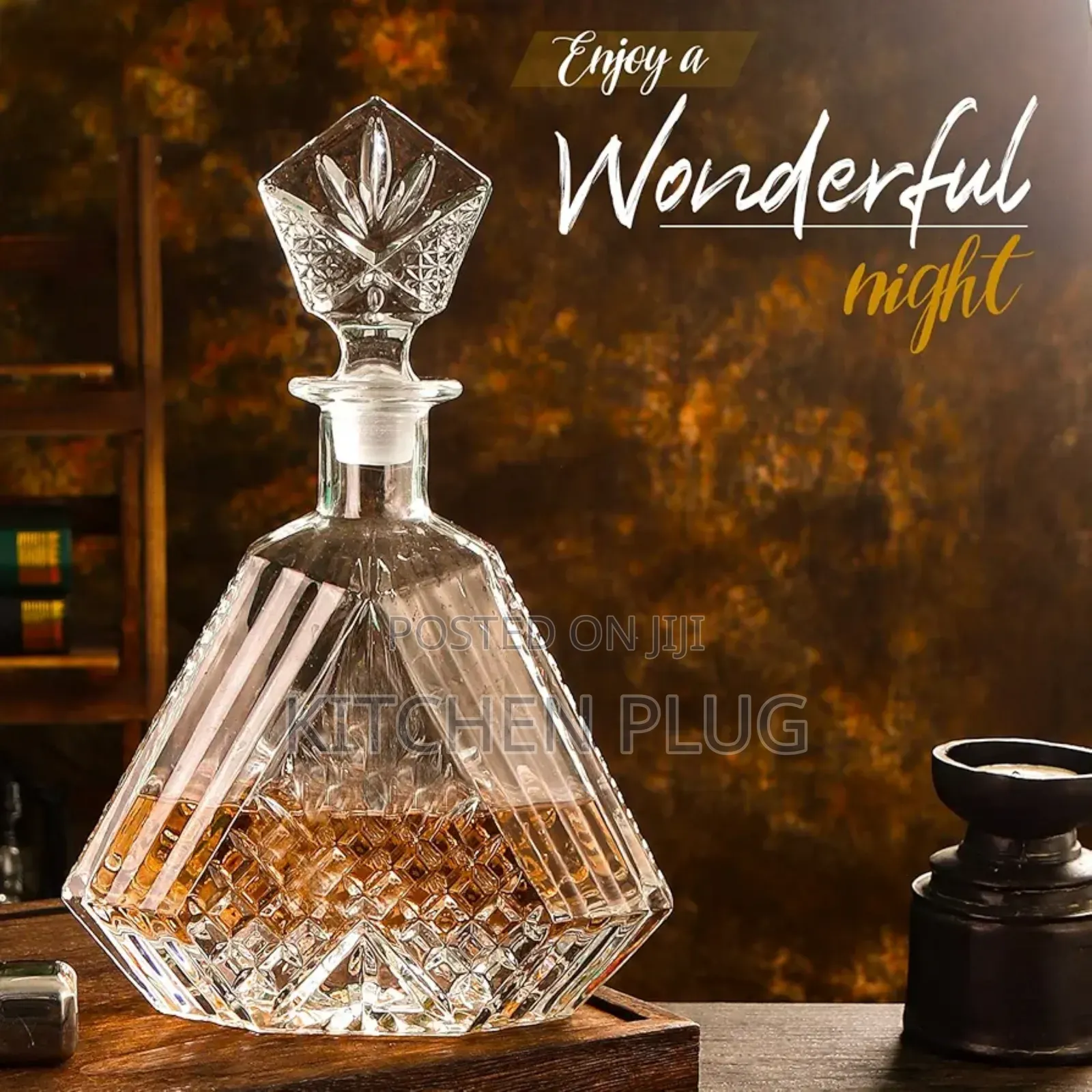 Crystal Decanter, For Whiskey Or Other Spirits.