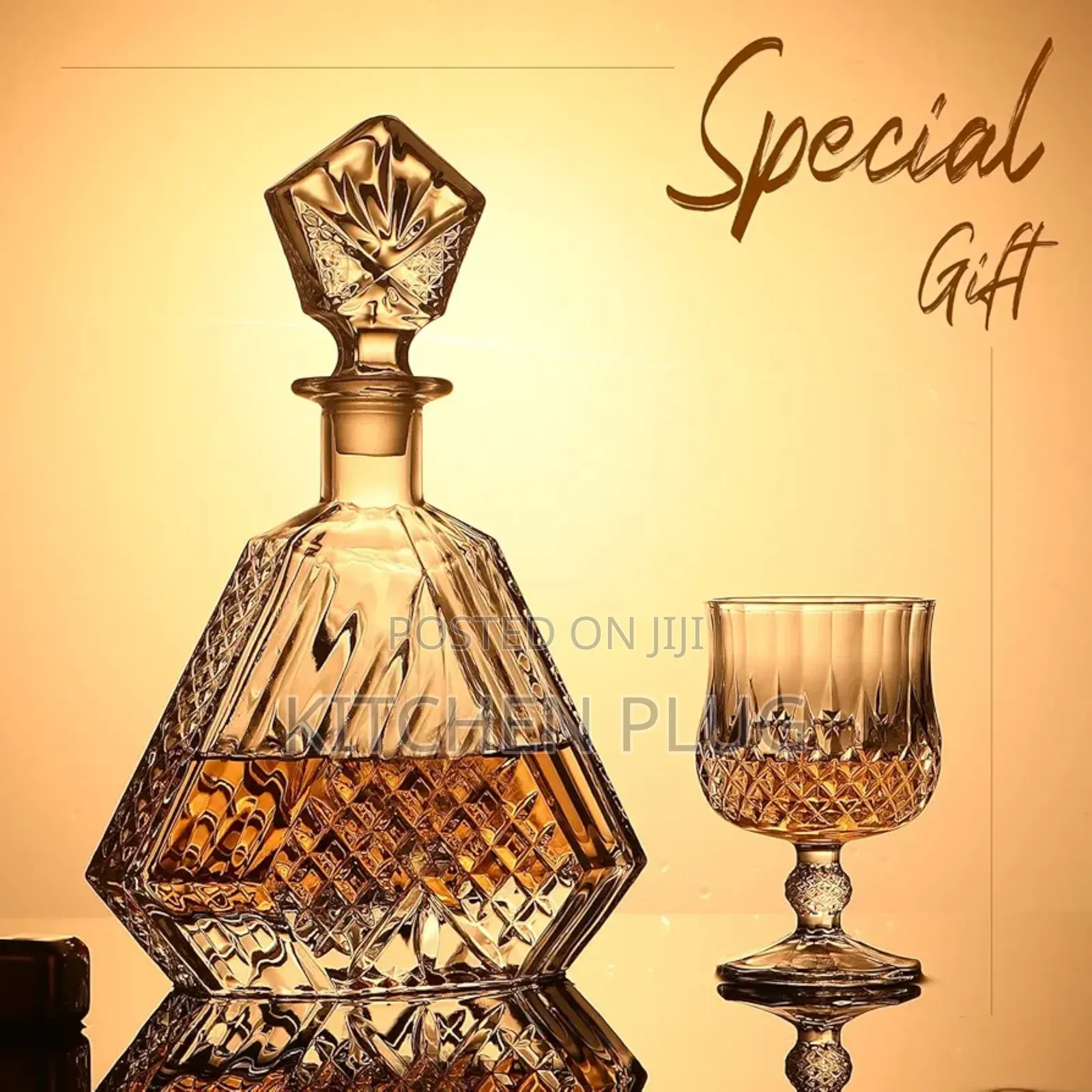 Crystal Decanter, For Whiskey Or Other Spirits.