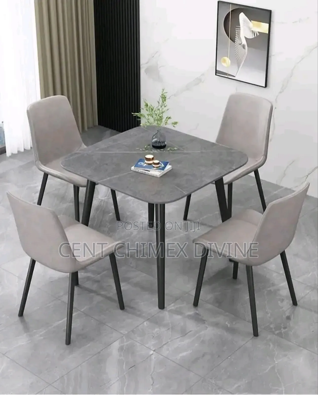 Square Table by Grey 4 Seater Set