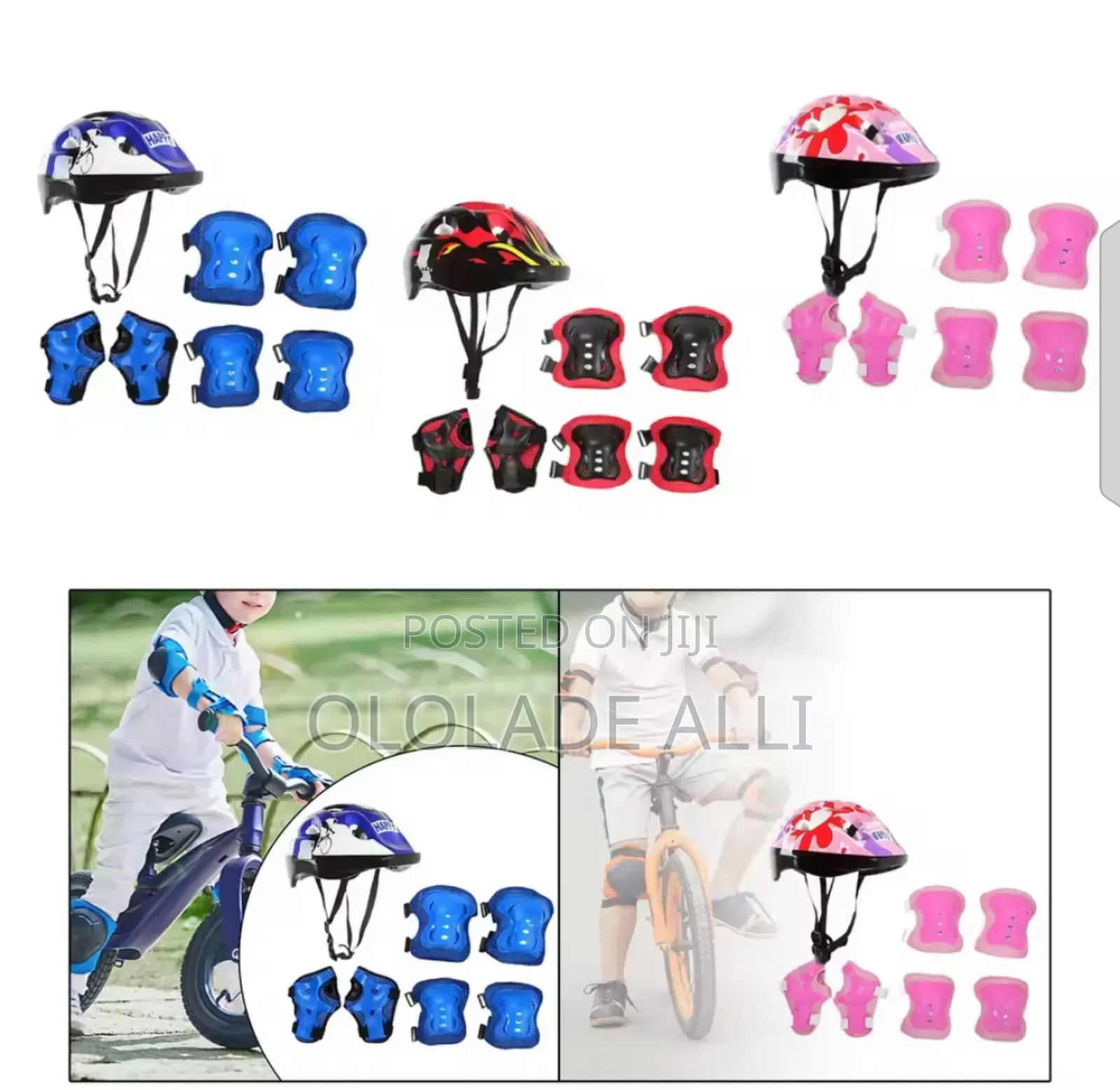 7pcs Set Kids Helmet for Boys and Girls
