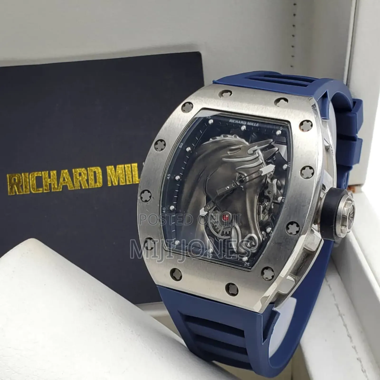 Blue Accent: Richard Mille Luxury Watch With Stunning Blue Strap*