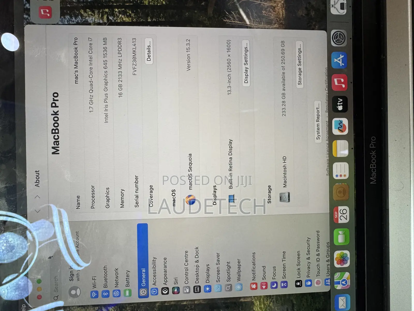Laptop Apple MacBook Pro 2019 16GB Intel Core I7 SSD 256GB