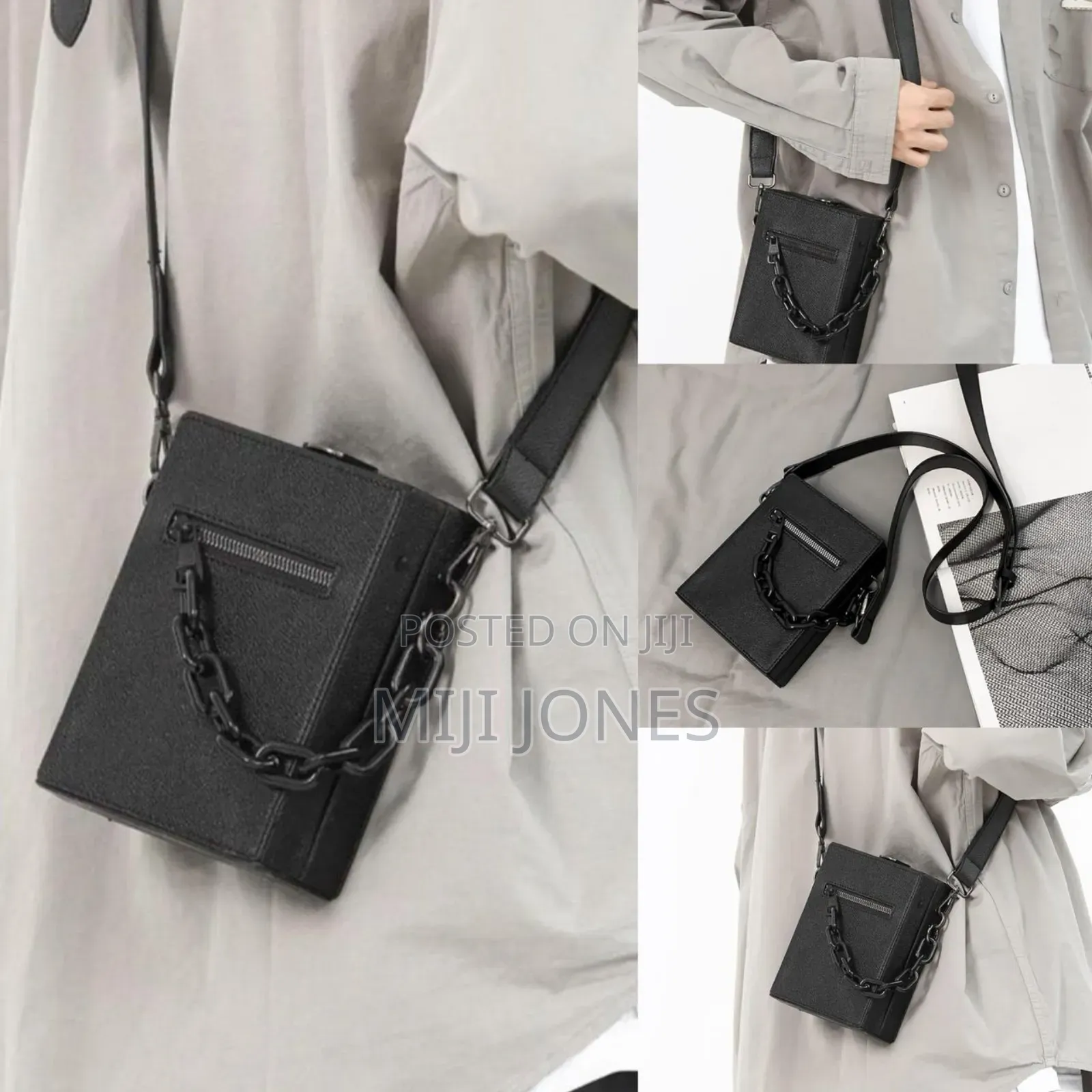*Plain Leather Cross Body Bag*