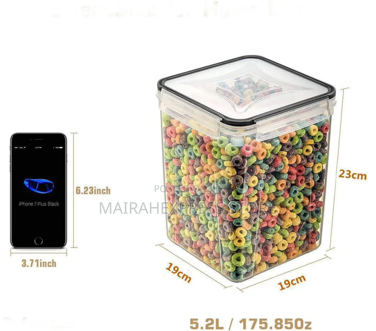4pcs of 5.2l Airtight Container 
Comes With Label and Pen (2st7)