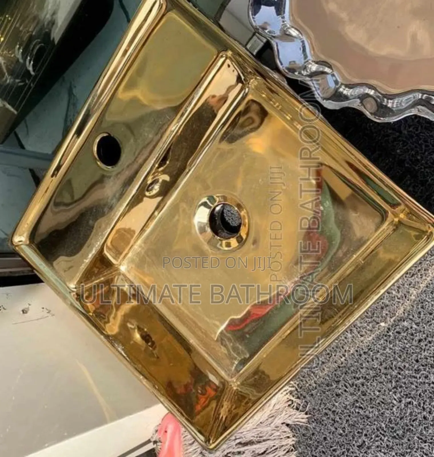 40x40cm Gold Counter Top Washing Hand Basin