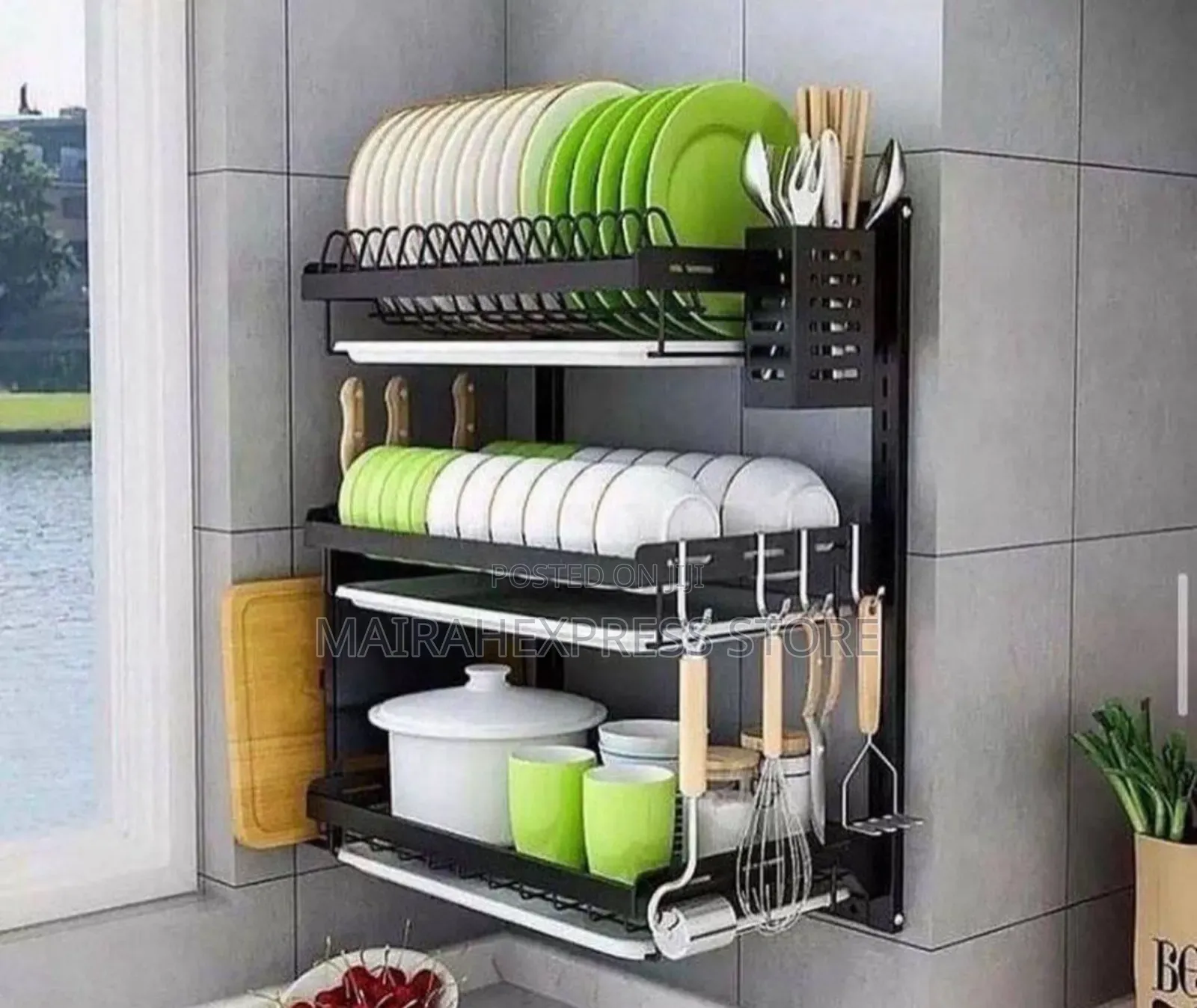 3 Tier Wall Mounted Dish Drainer Dish Drainer Rack Holder (2st7)