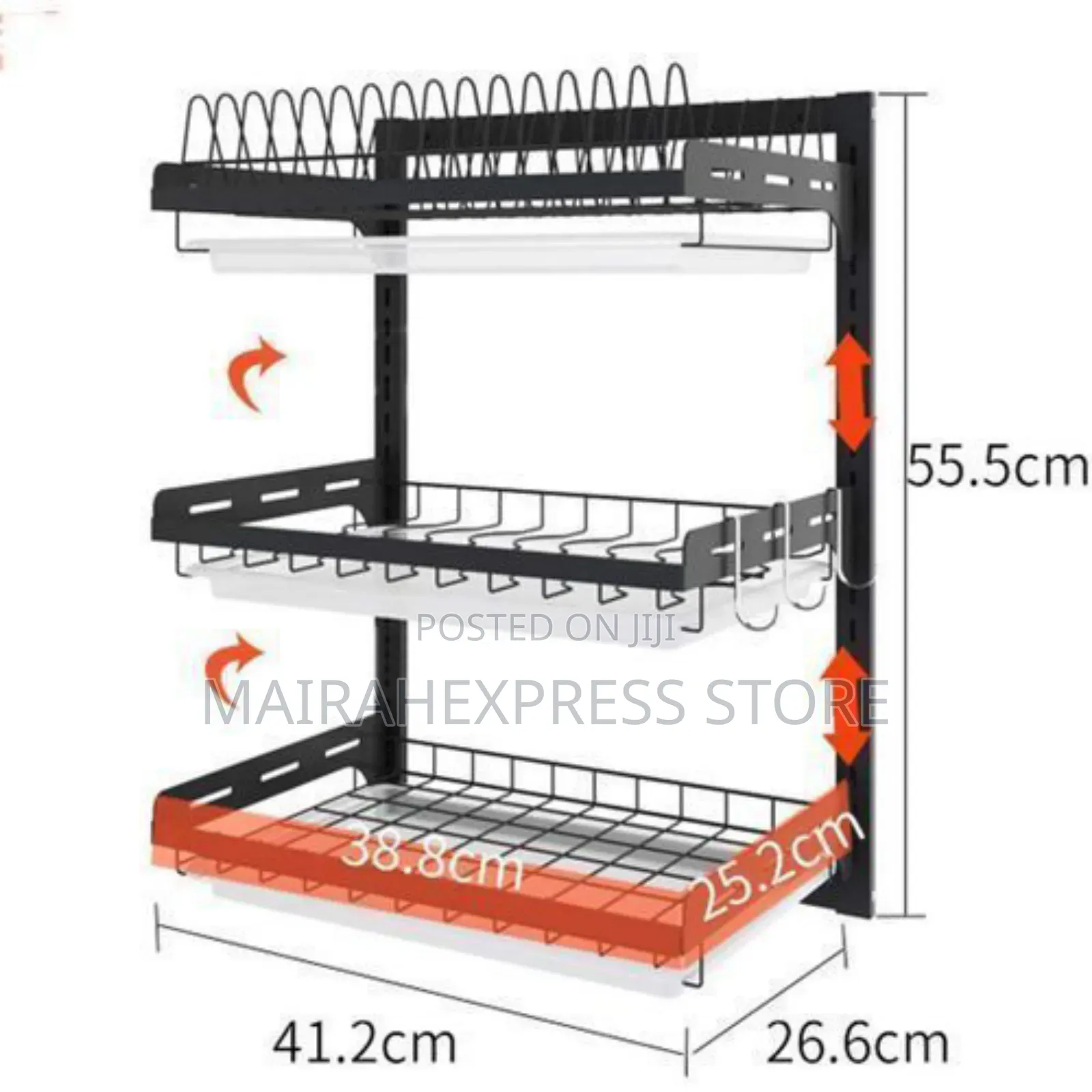 3 Tier Wall Mounted Dish Drainer Dish Drainer Rack Holder (2st7)