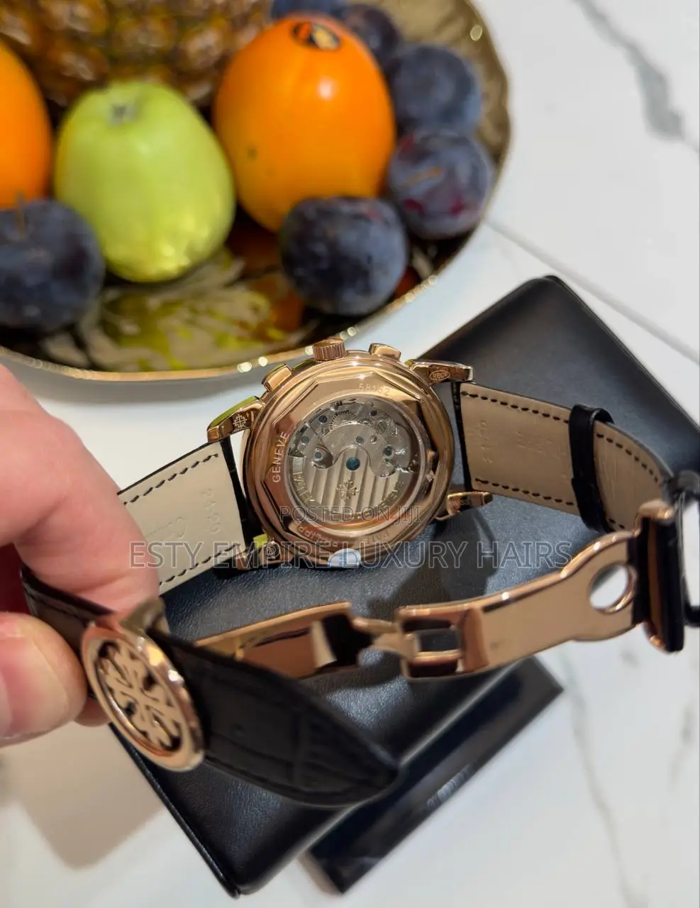 Automatic Luxury Patek Philippe Leather Wristwatch
