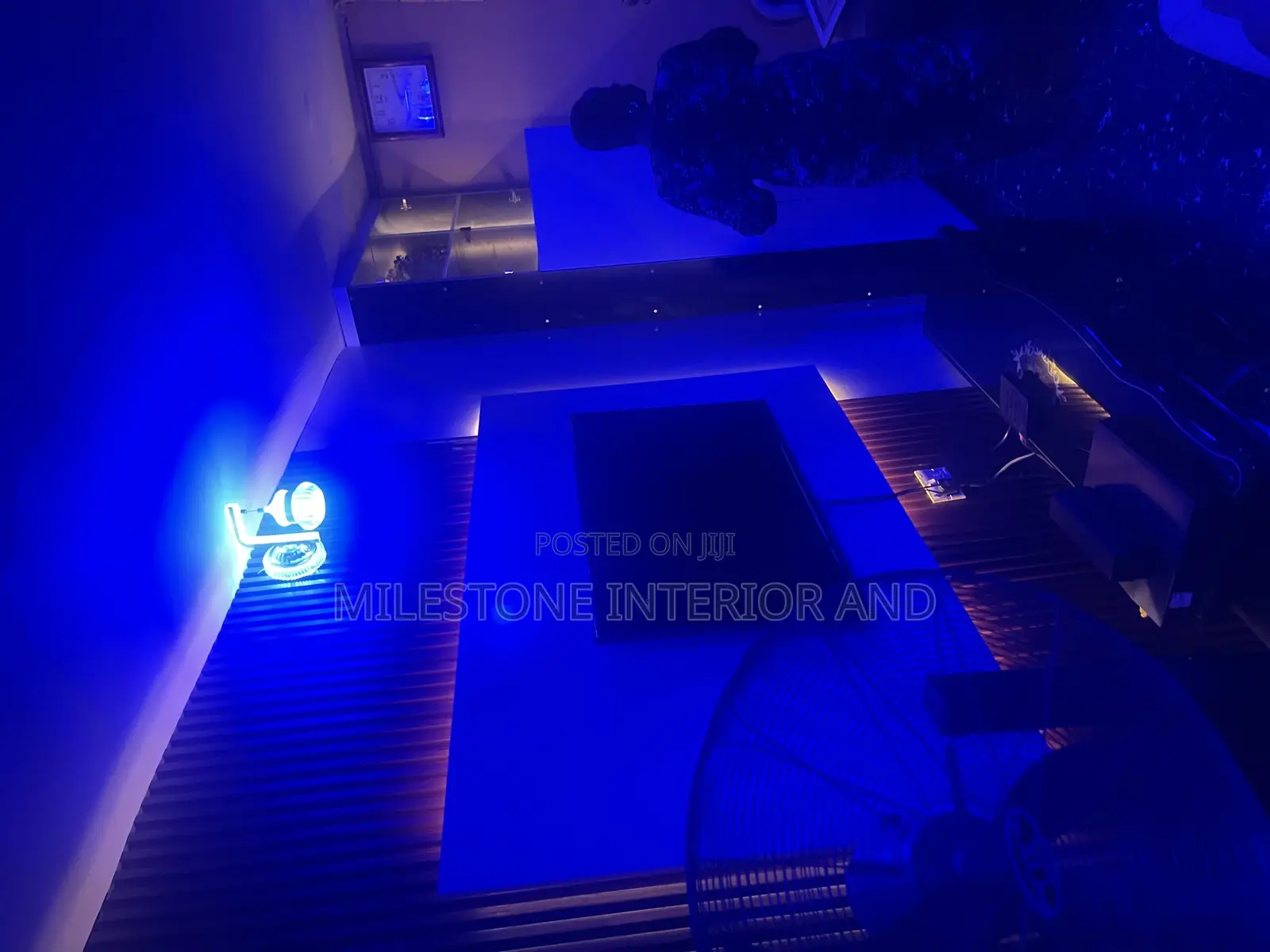 Customised Tv Console With Glass Wine Bar and 4-Door Shelves Beneath
