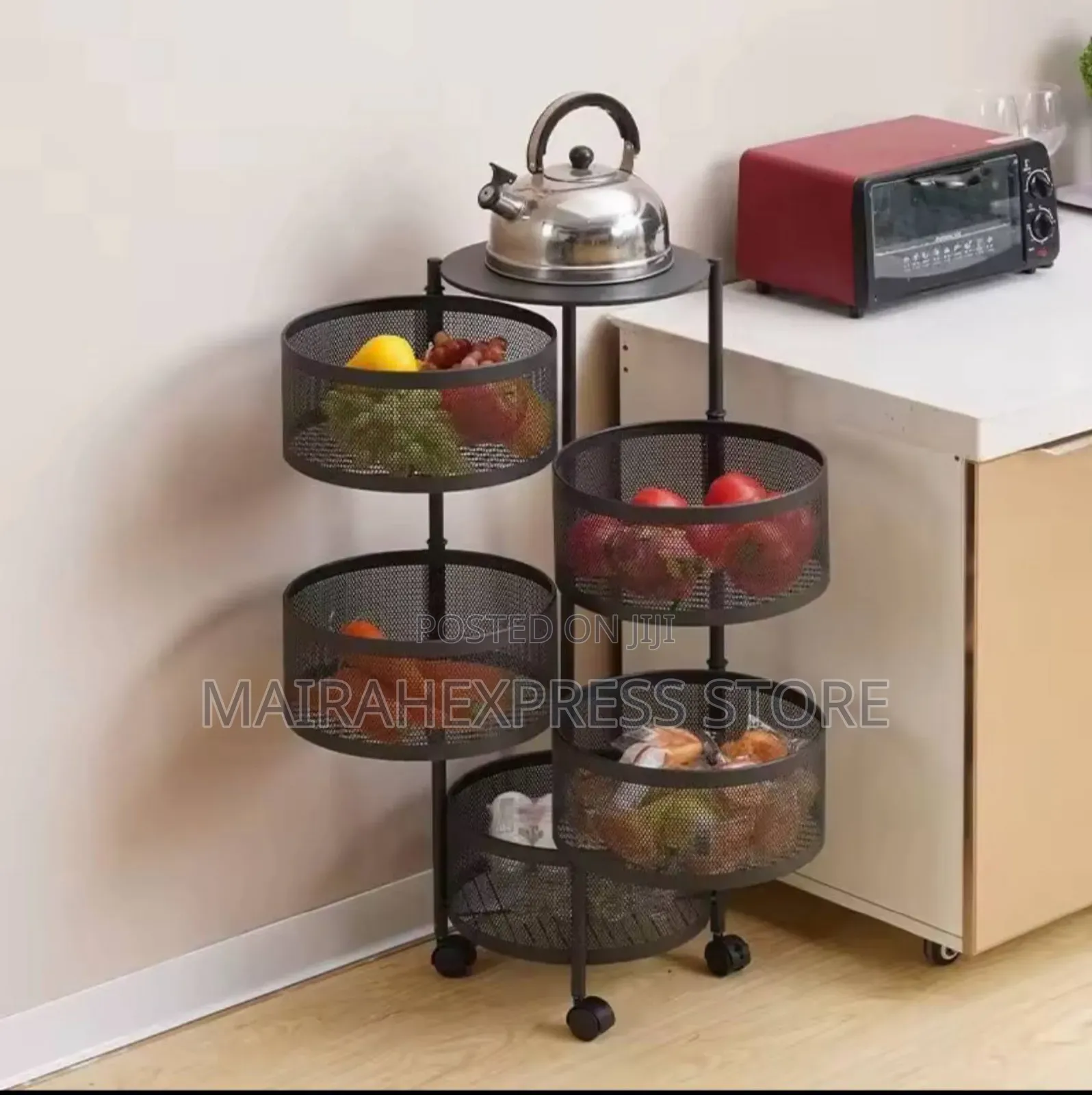 Vegetable Fruit Basket Trolley Rack