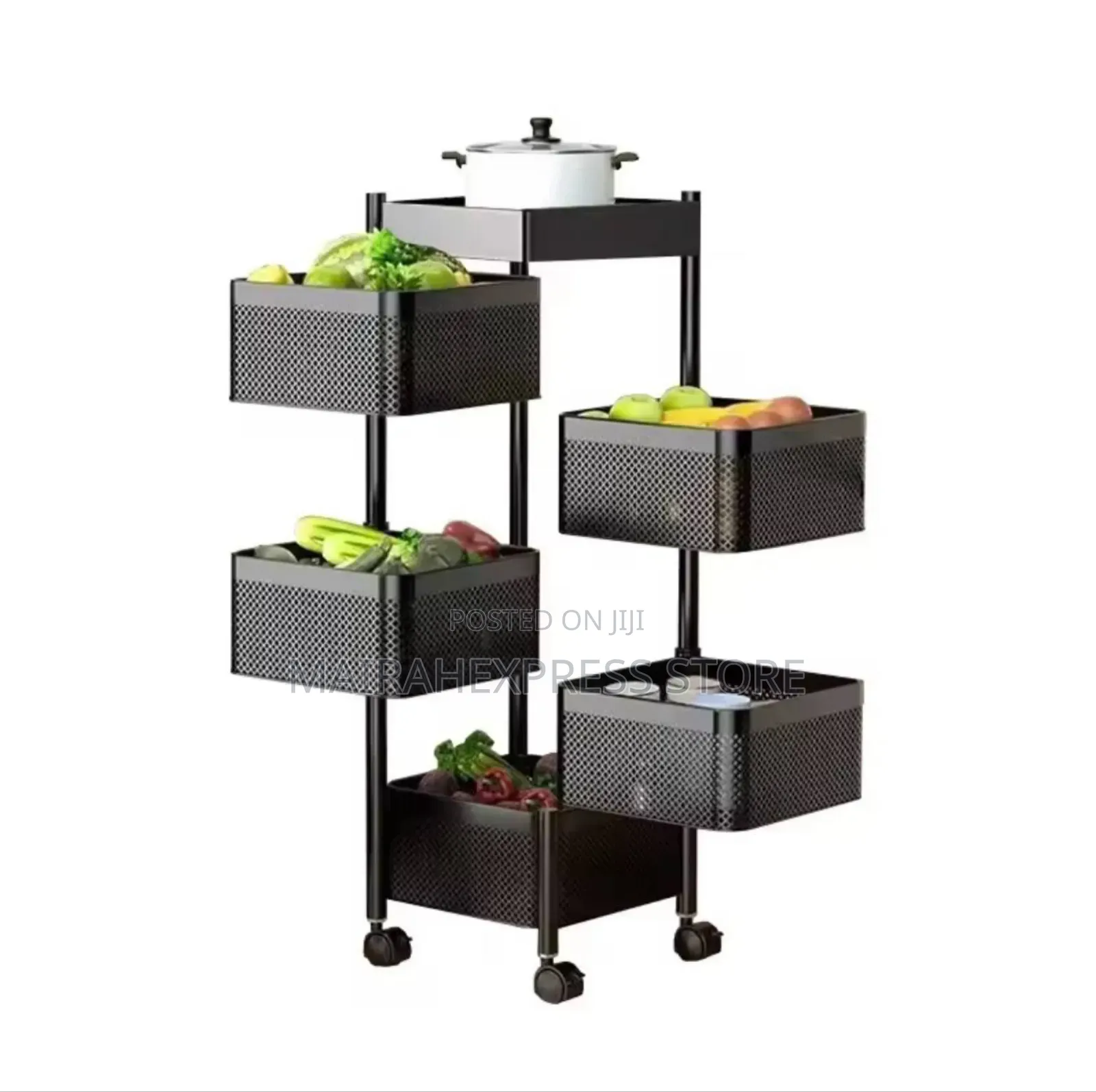 Vegetable Fruit Basket Trolley Rack