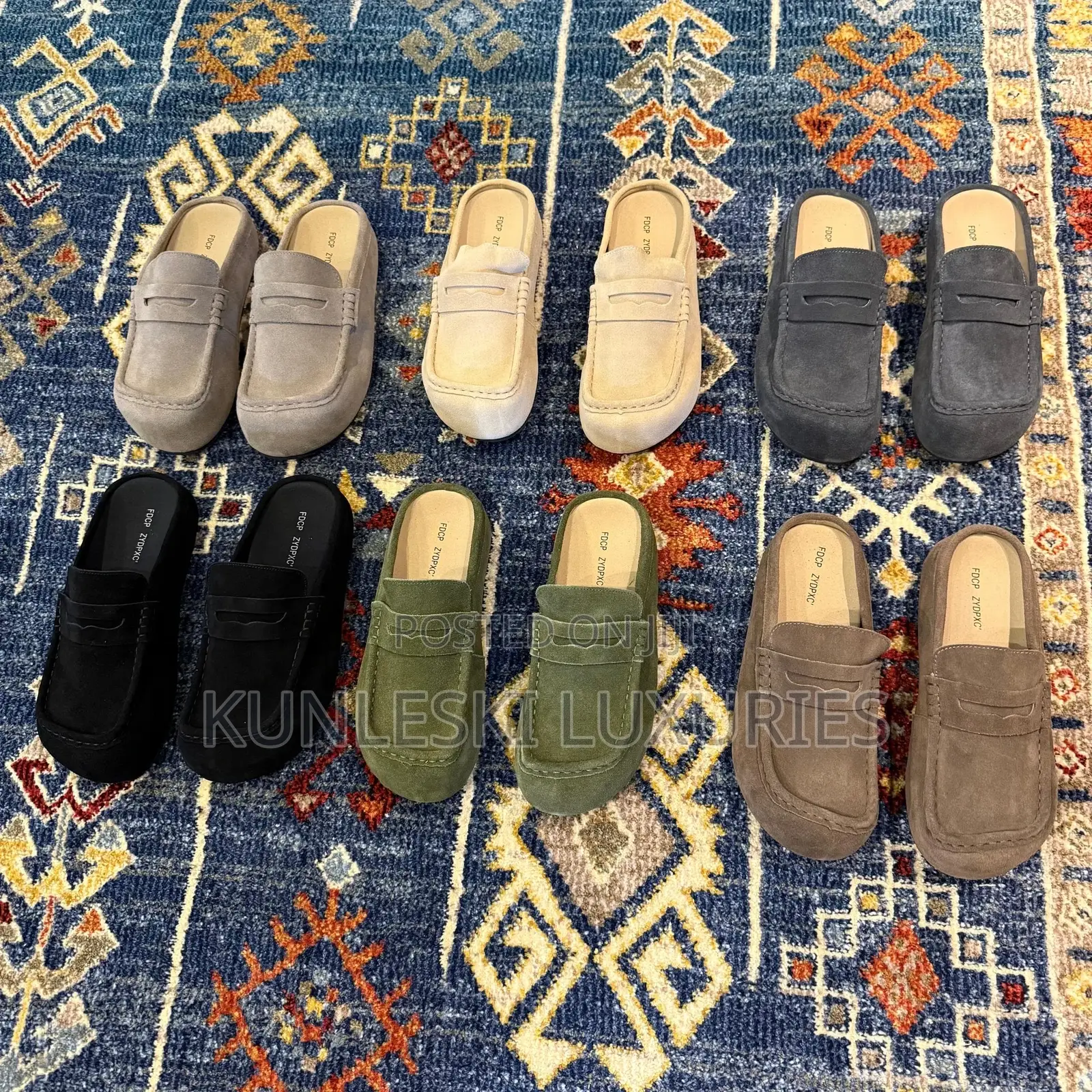 Original The Wrapped Fdcp Suede Louis Stitch Open Back Loafers Shoe