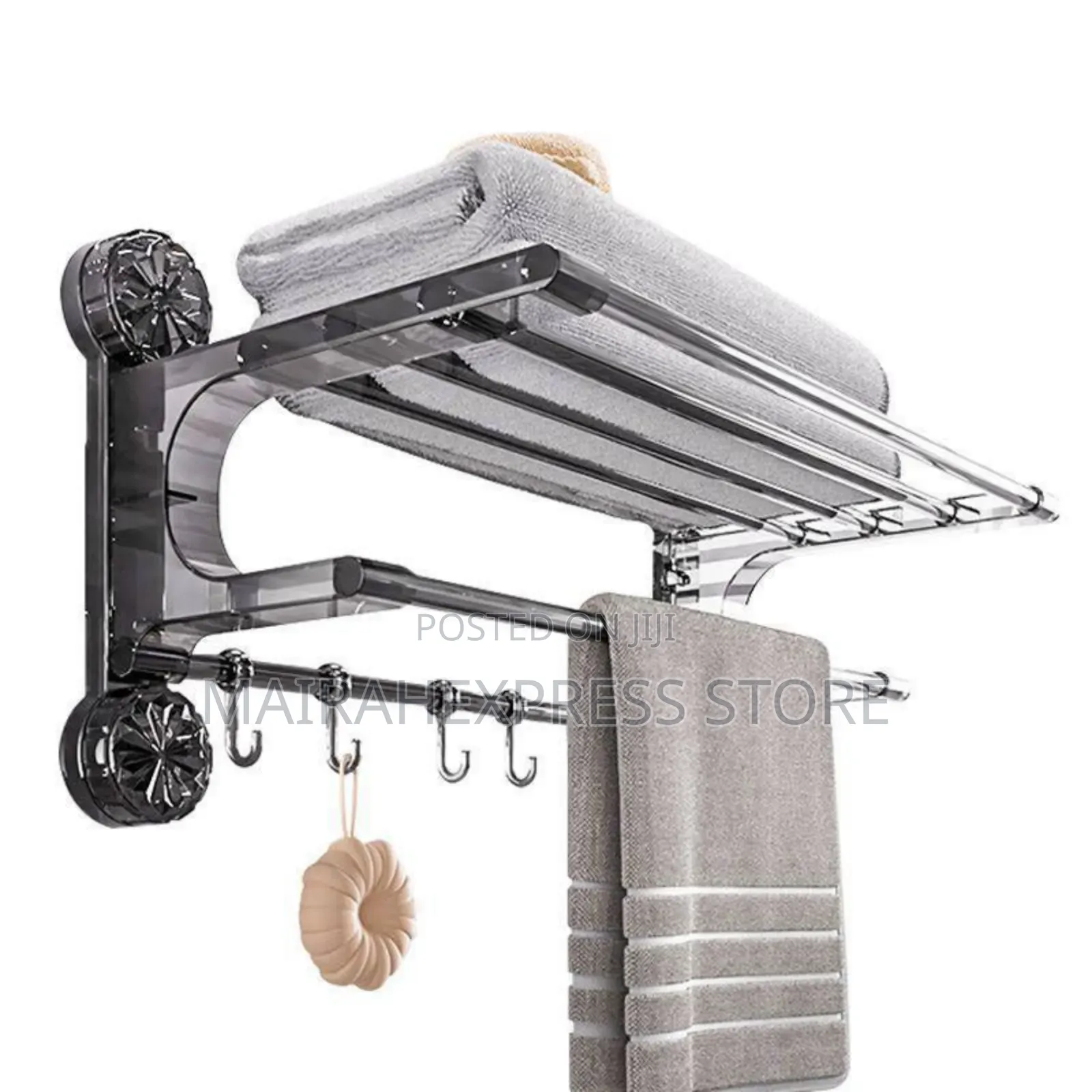 Multi Pole Bathroom Towel Drying Rack Punch Free (2st7)