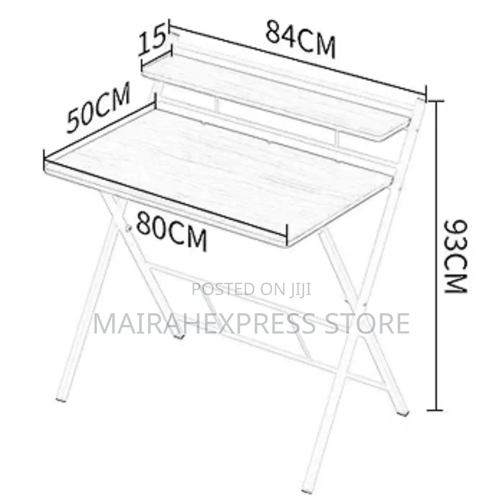 Movable 2-layer Folding Table, Simple Small Study Table.