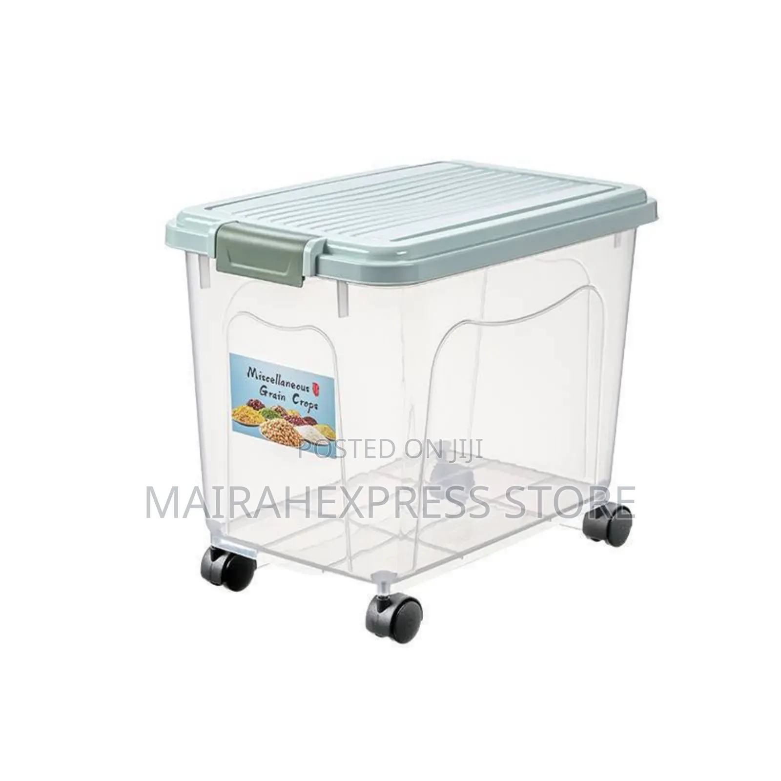 30kg Rice/Grains Storage Bin With Wheels (2st7)
