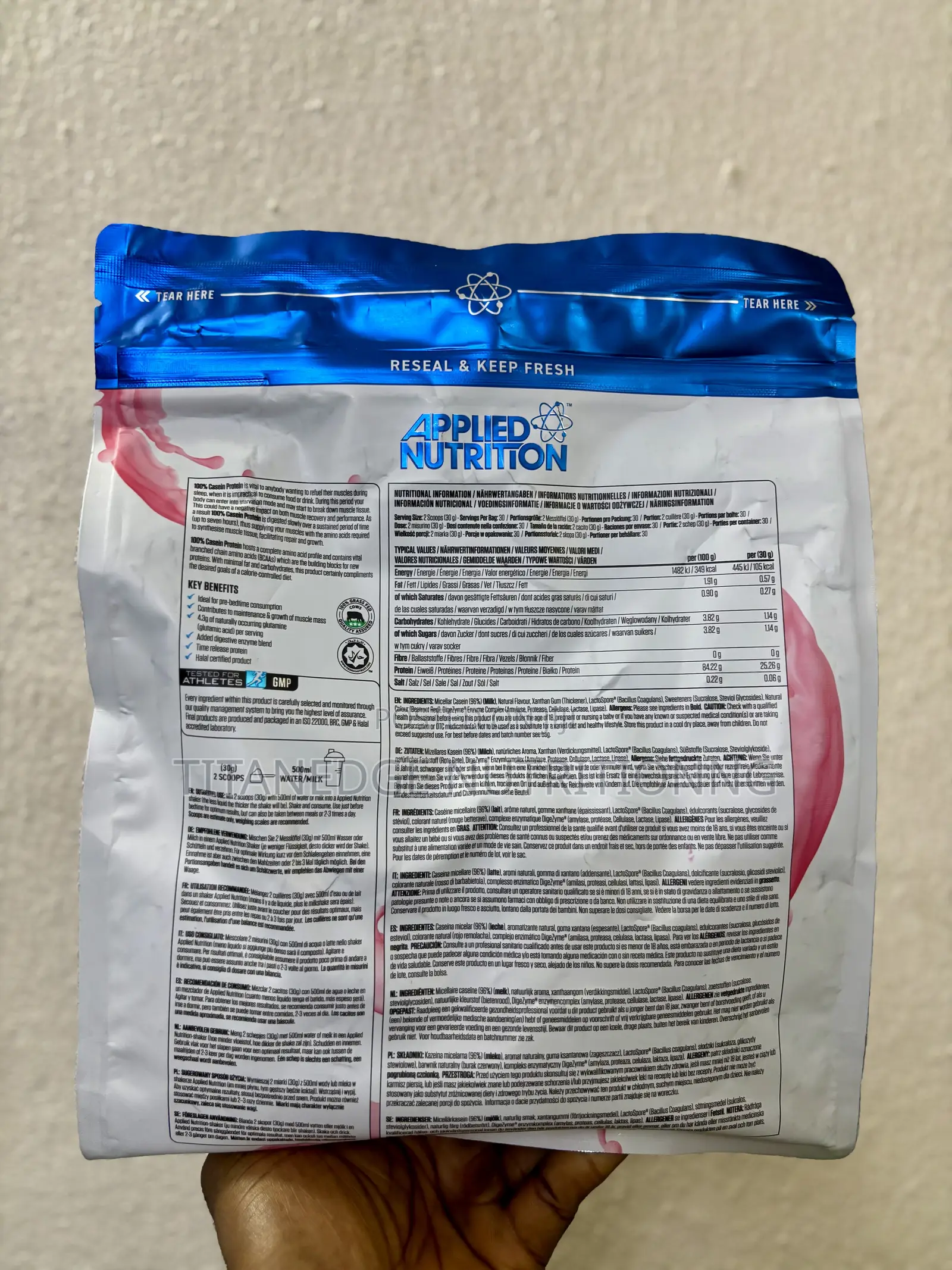 Applied Nutrition Casein Protein Powder (1kg)