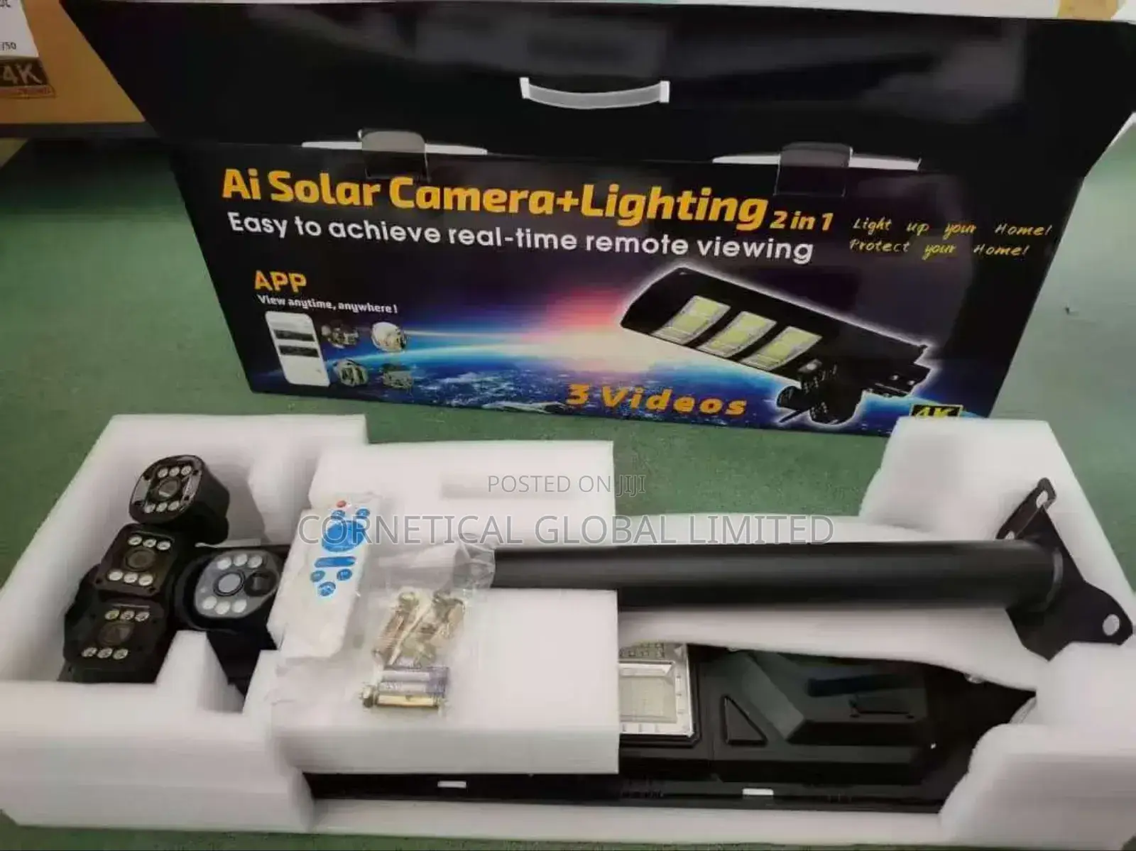 Ai 1000 Watts Solar Street Light With 4 Lens 3 Views CCTV Camera