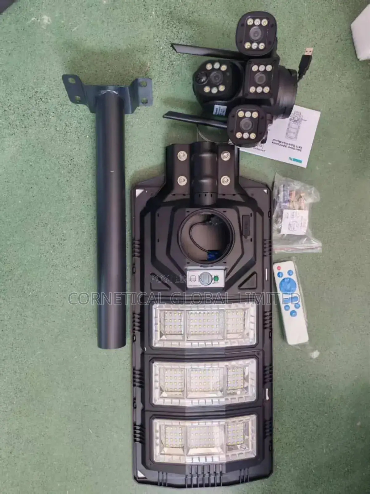 Ai 1000 Watts Solar Street Light With 4 Lens 3 Views CCTV Camera