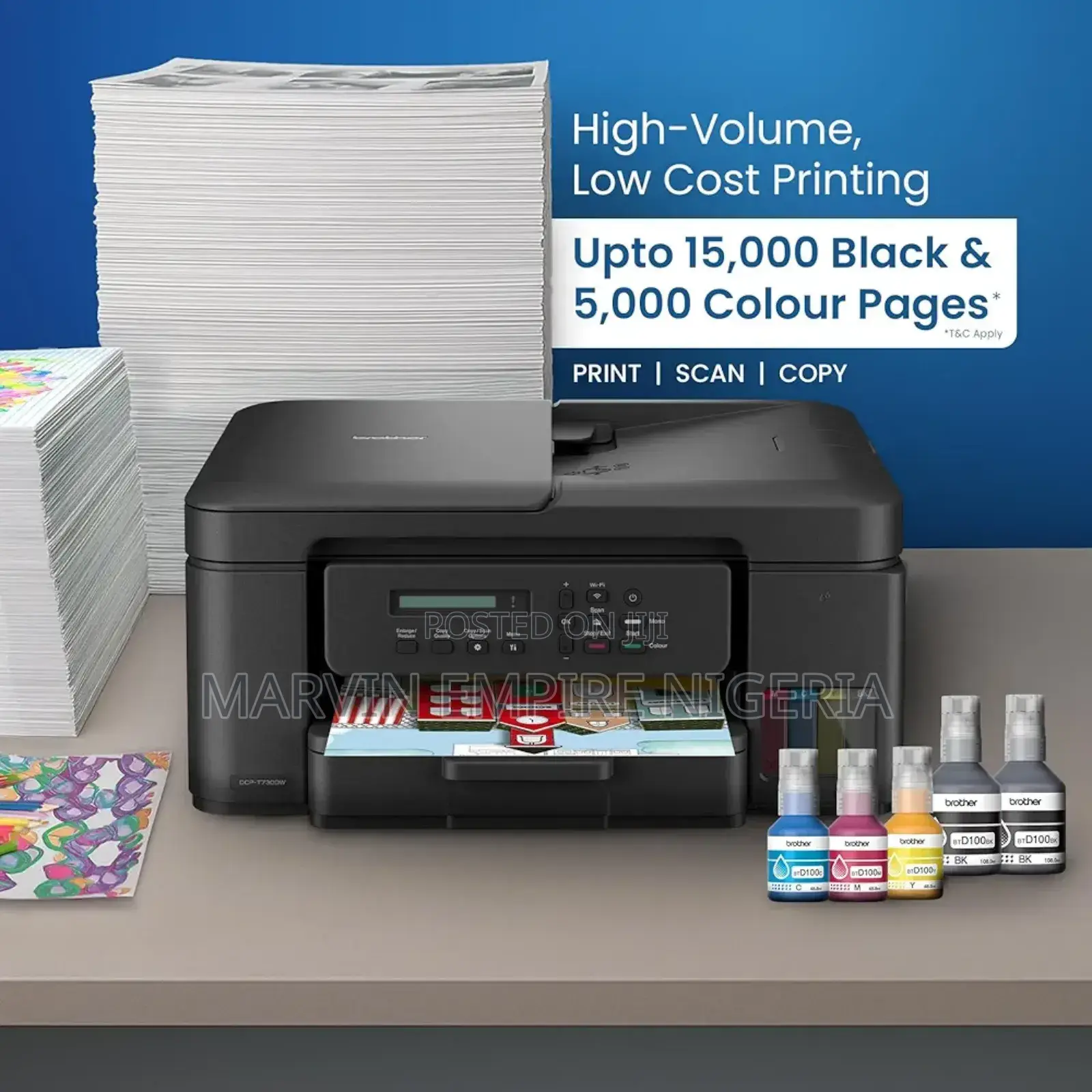 Brother Ink Tank DCP-T730dw Wifi Color Multifunction Printer Scan Copy