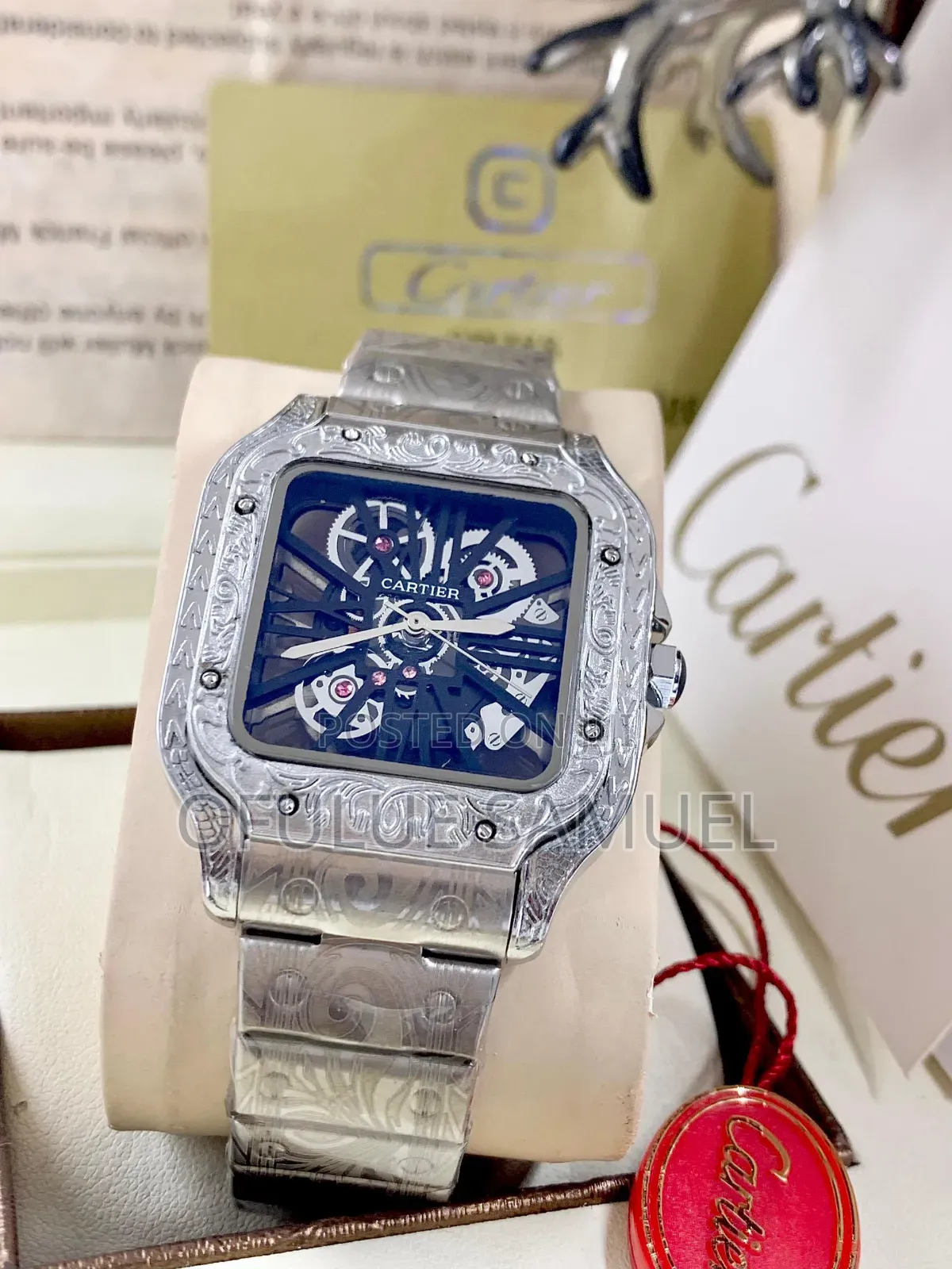 Cartier Engraved Wristwatch