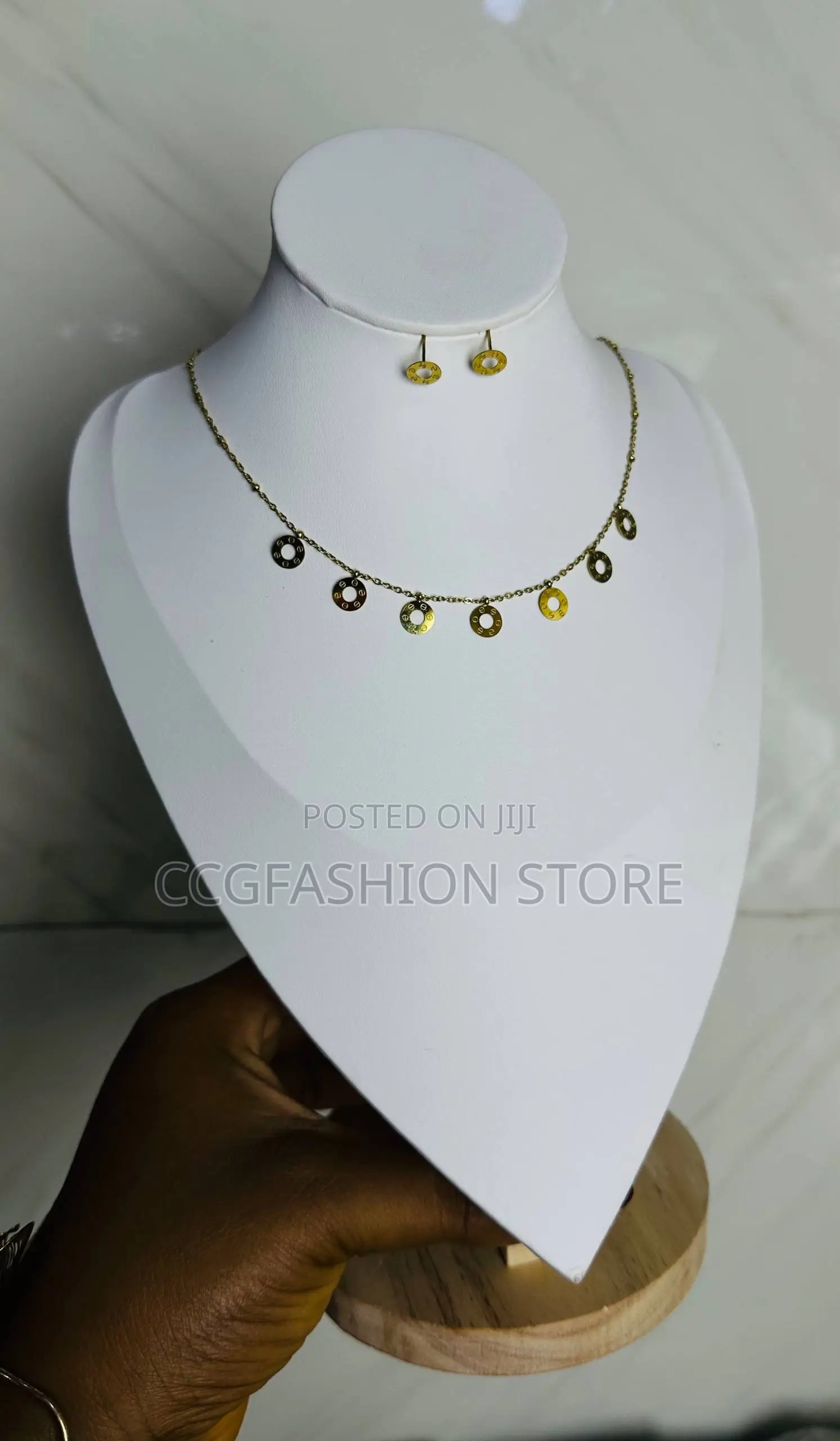 None Tarnish Simple Stainless Steel Necklaces Set